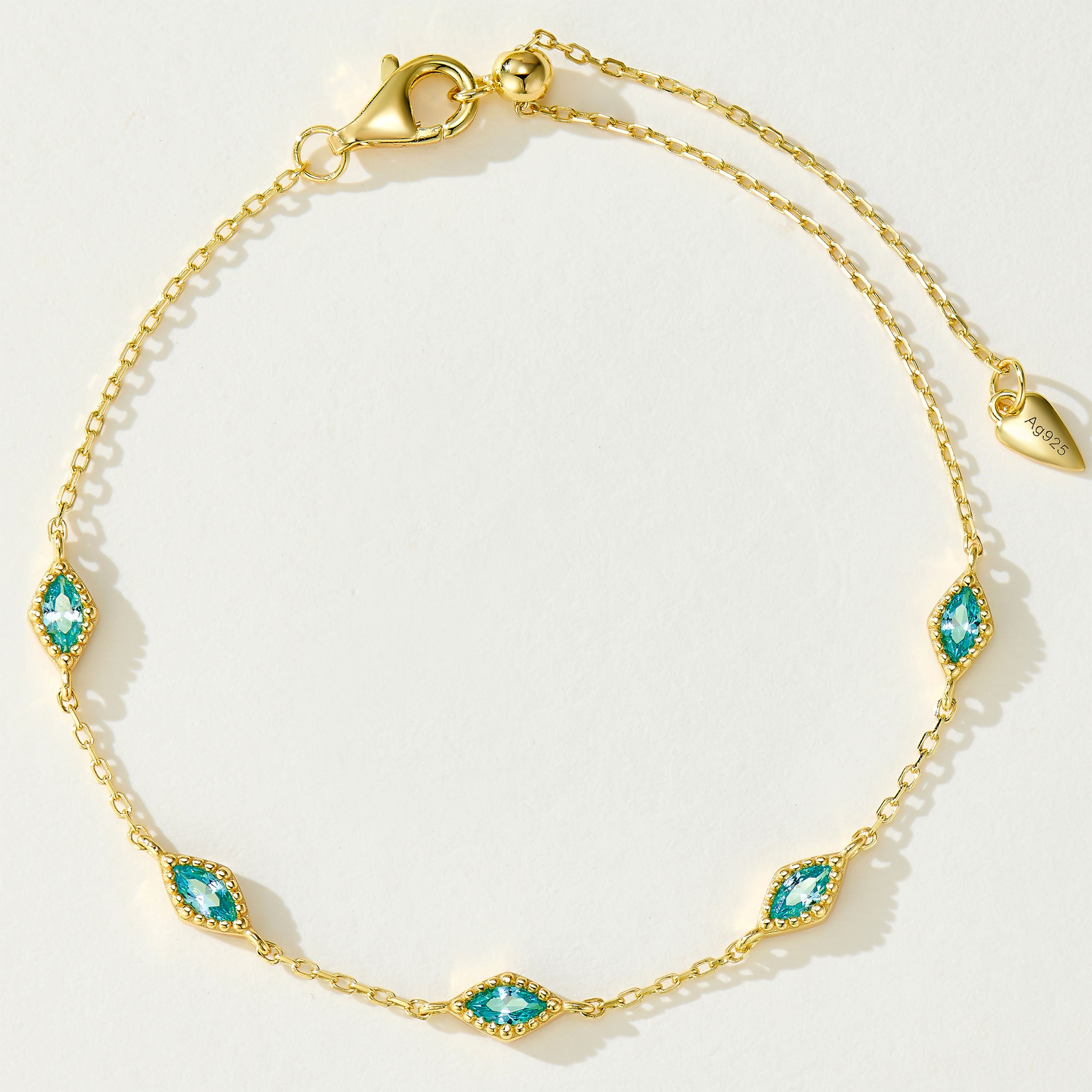 Vintage Beaded Edge Marquise Bracelet ｜Silver Bracelet