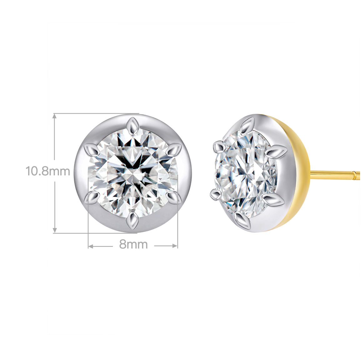Hailey Round Stud Earrings｜Silver Earrings