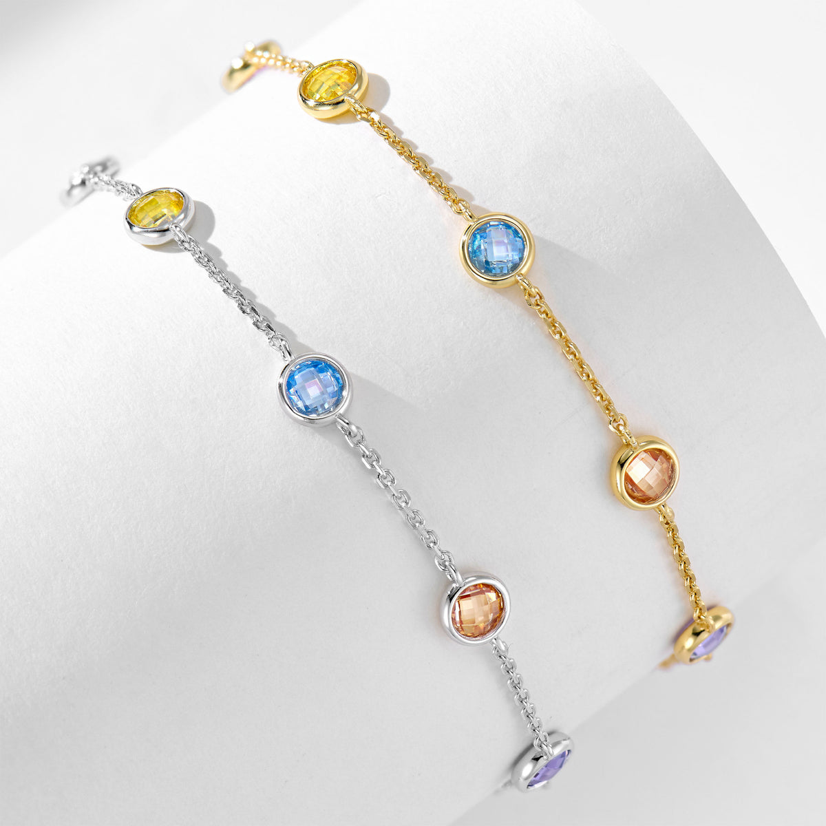 Multicolor Station Bracelet | Silver Bracelet