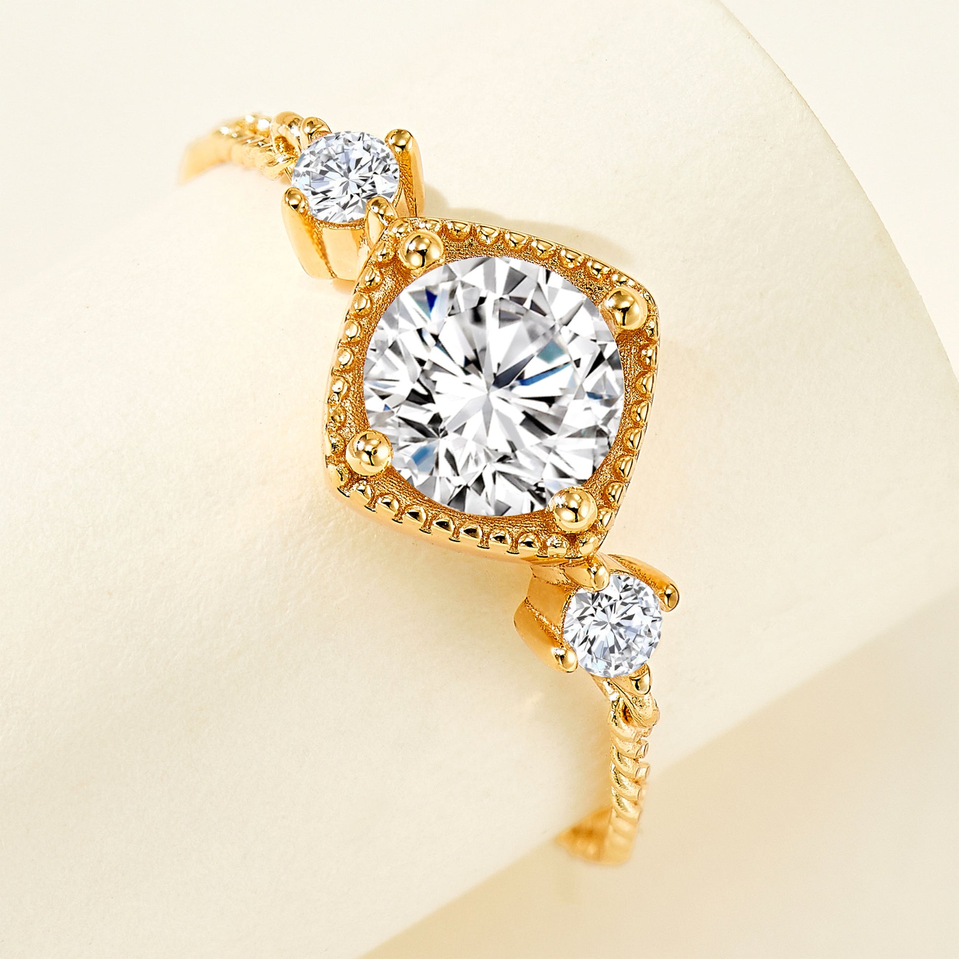 Chic Moissanite Chain Pull Ring | Silver  Ring