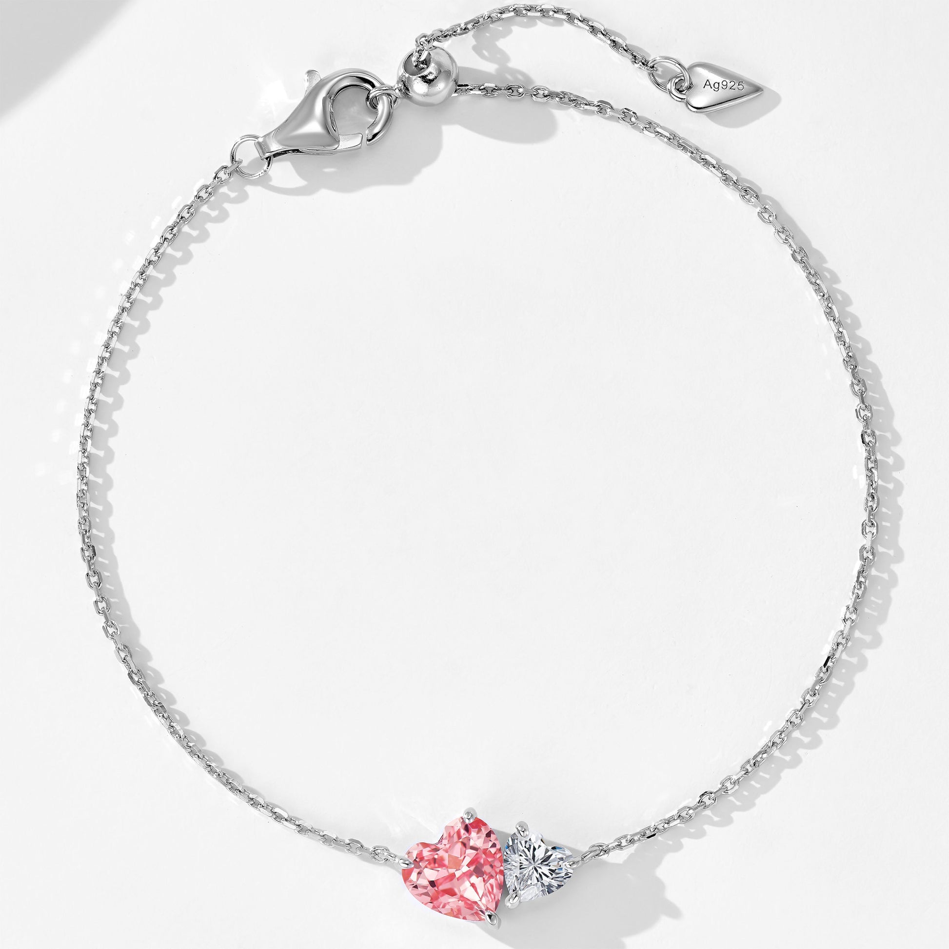 Two Color Heart Bracelet ｜Silver Bracelet