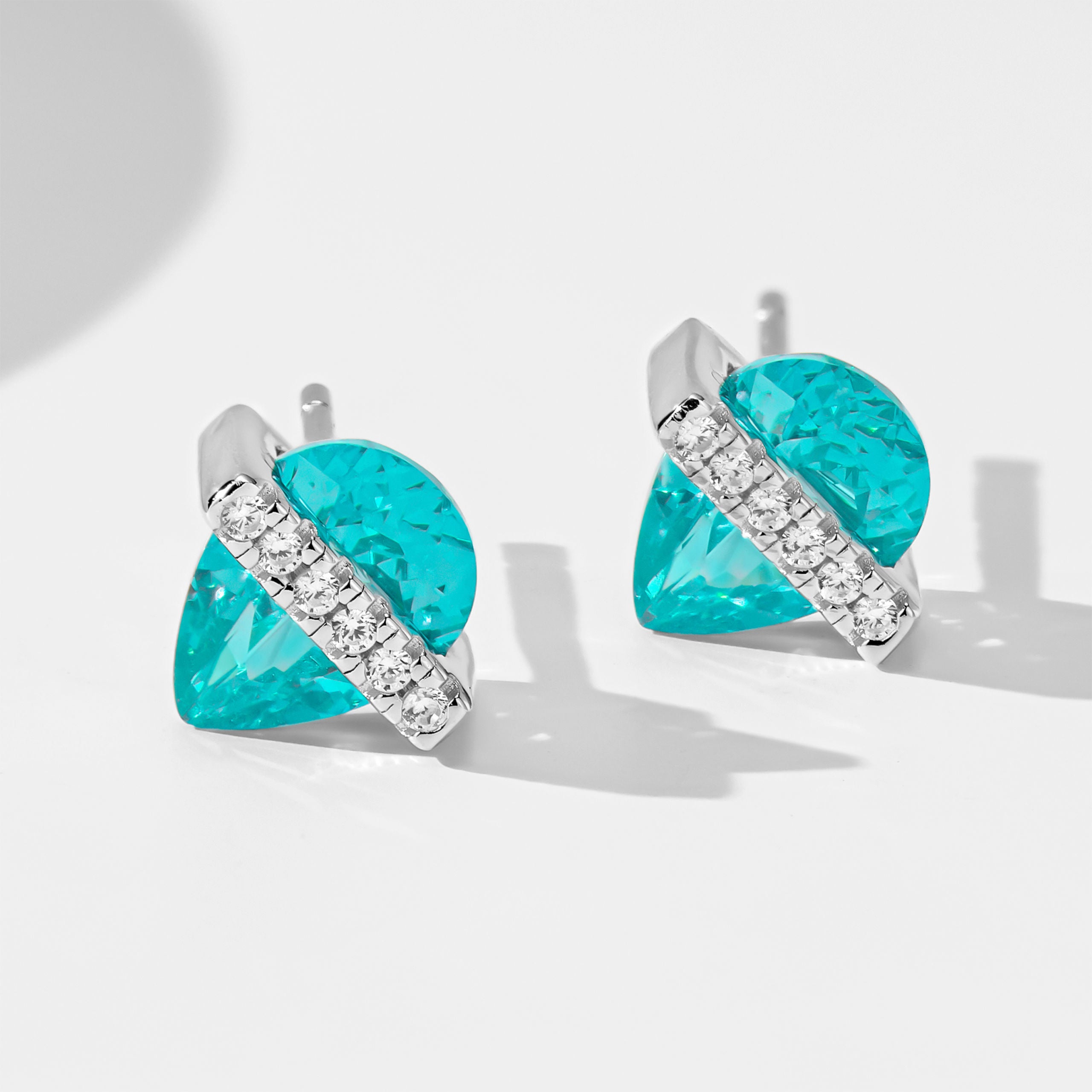 Water Droplet Paraiba Earrings| Silver Earrings
