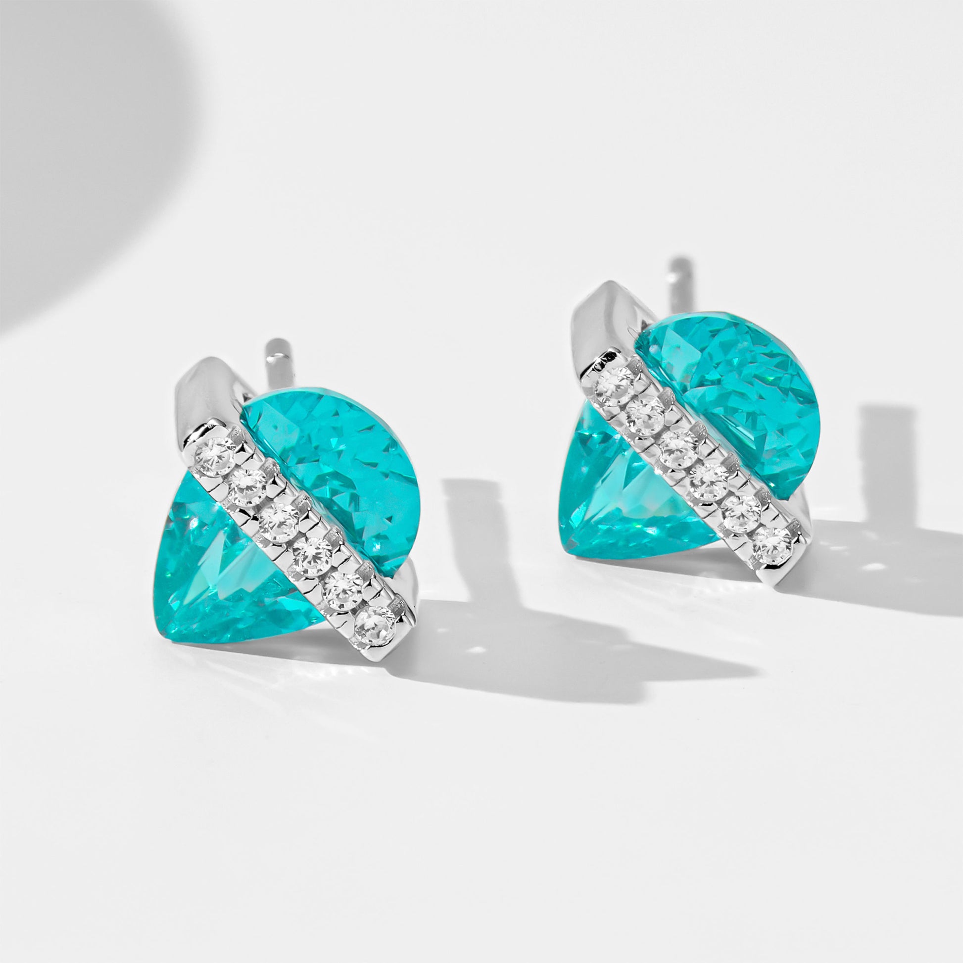 Water Droplet Paraiba Earrings| Silver Earrings