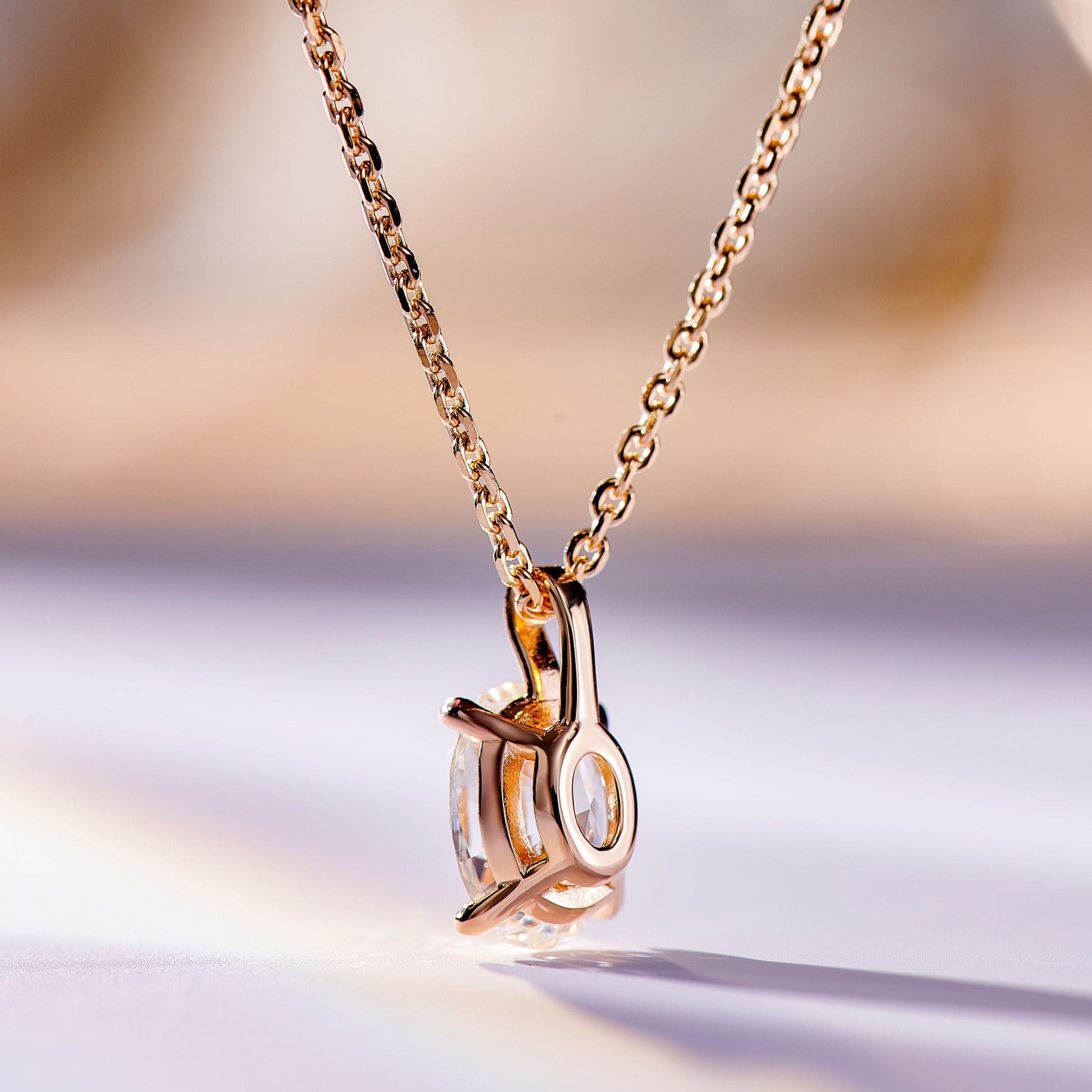 Oval-Cut Zirconia Clavicle Chain  | Silver Necklace