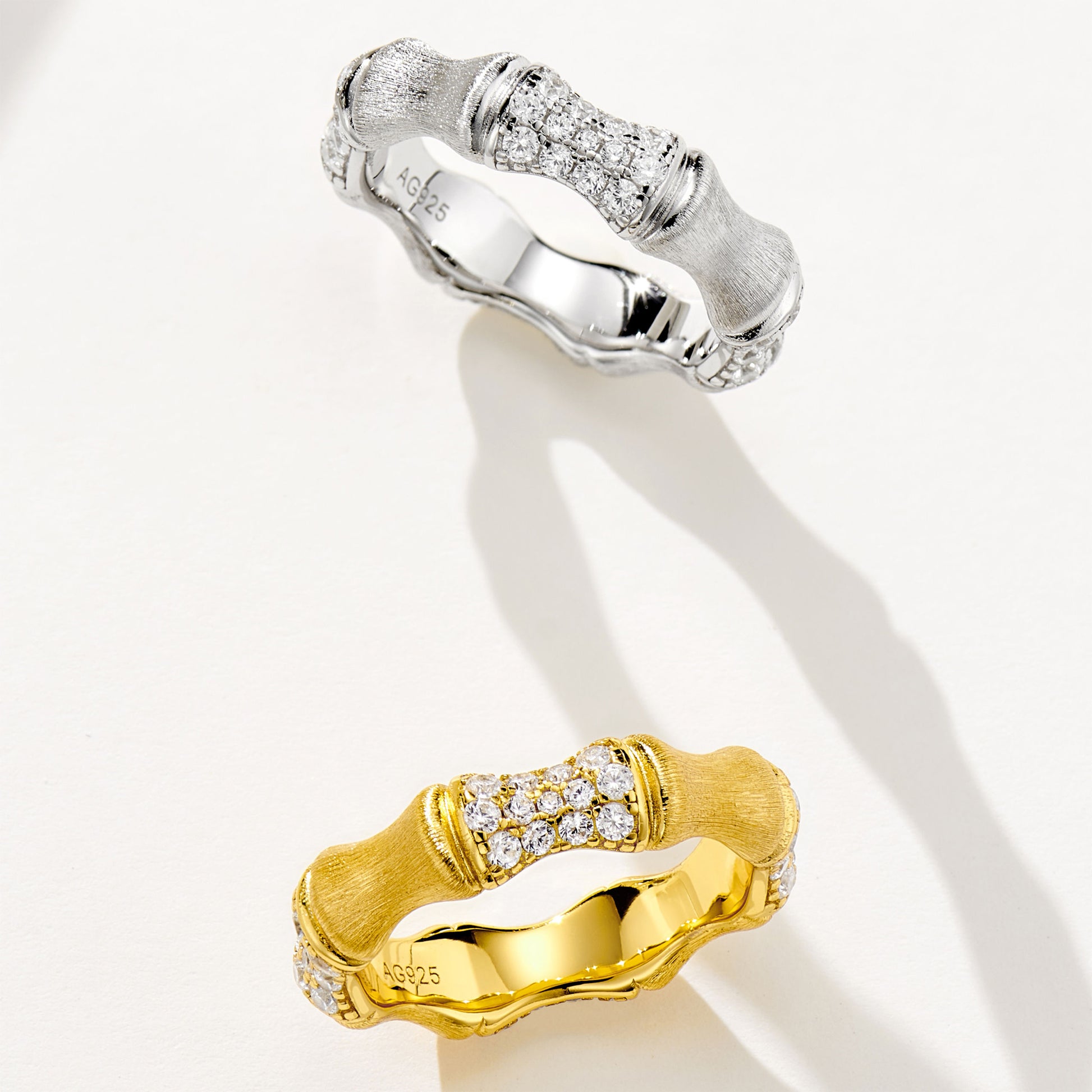 Chic Brushed Bamboo-Joint Ring | Silver  Ring
