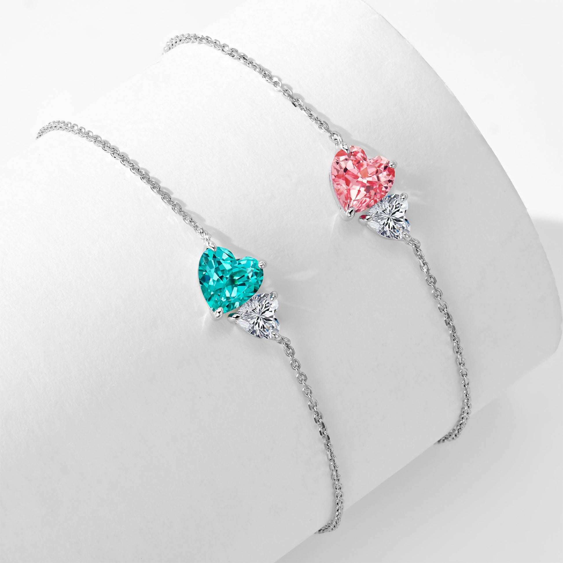Two Color Heart Bracelet ｜Silver Bracelet