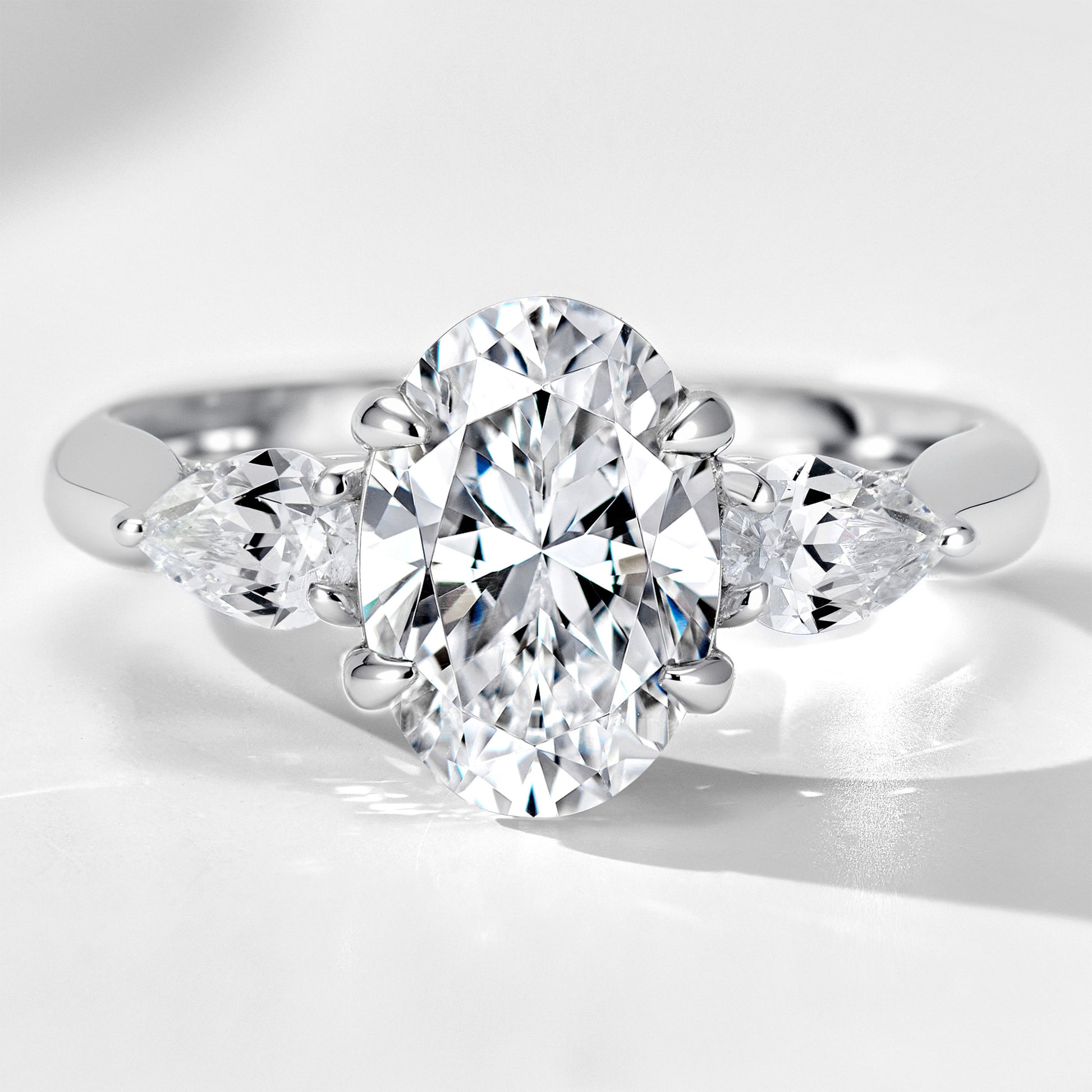 Vintage Oval Three-stone Gemstone Ring | Silver  Ring