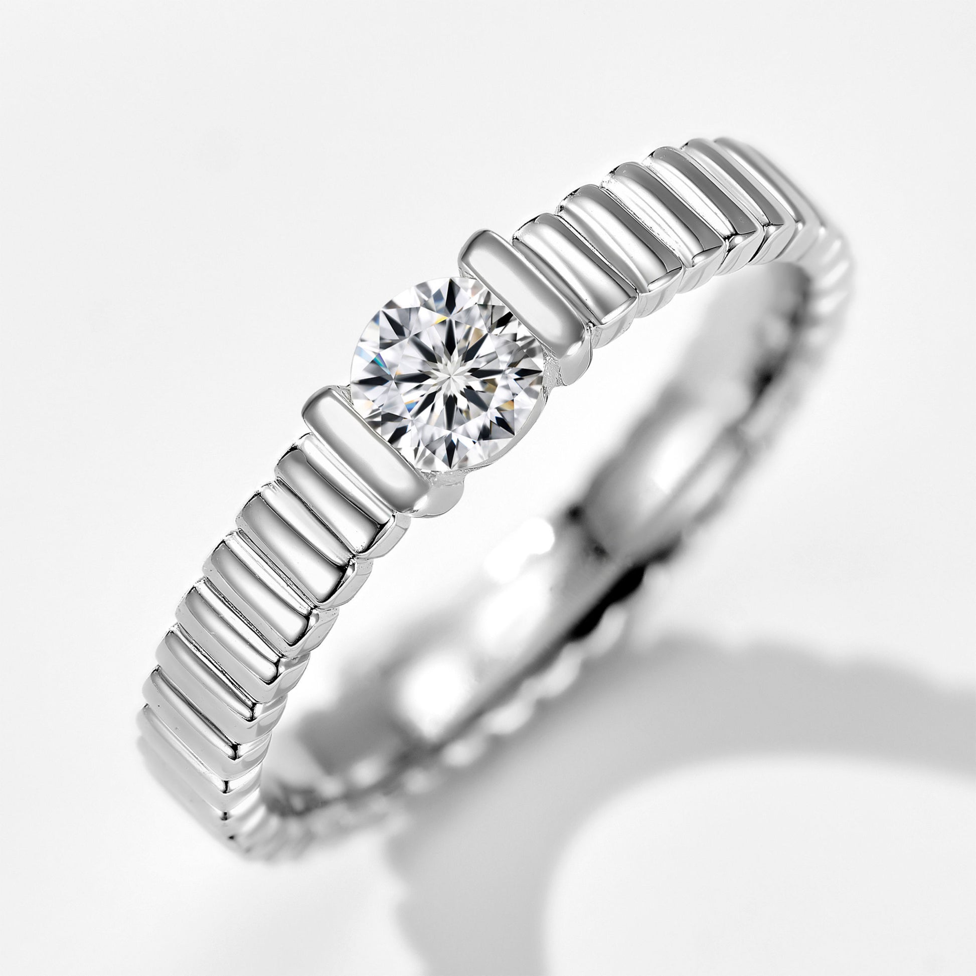 Double Band Moissanite Ring | Silver  Ring