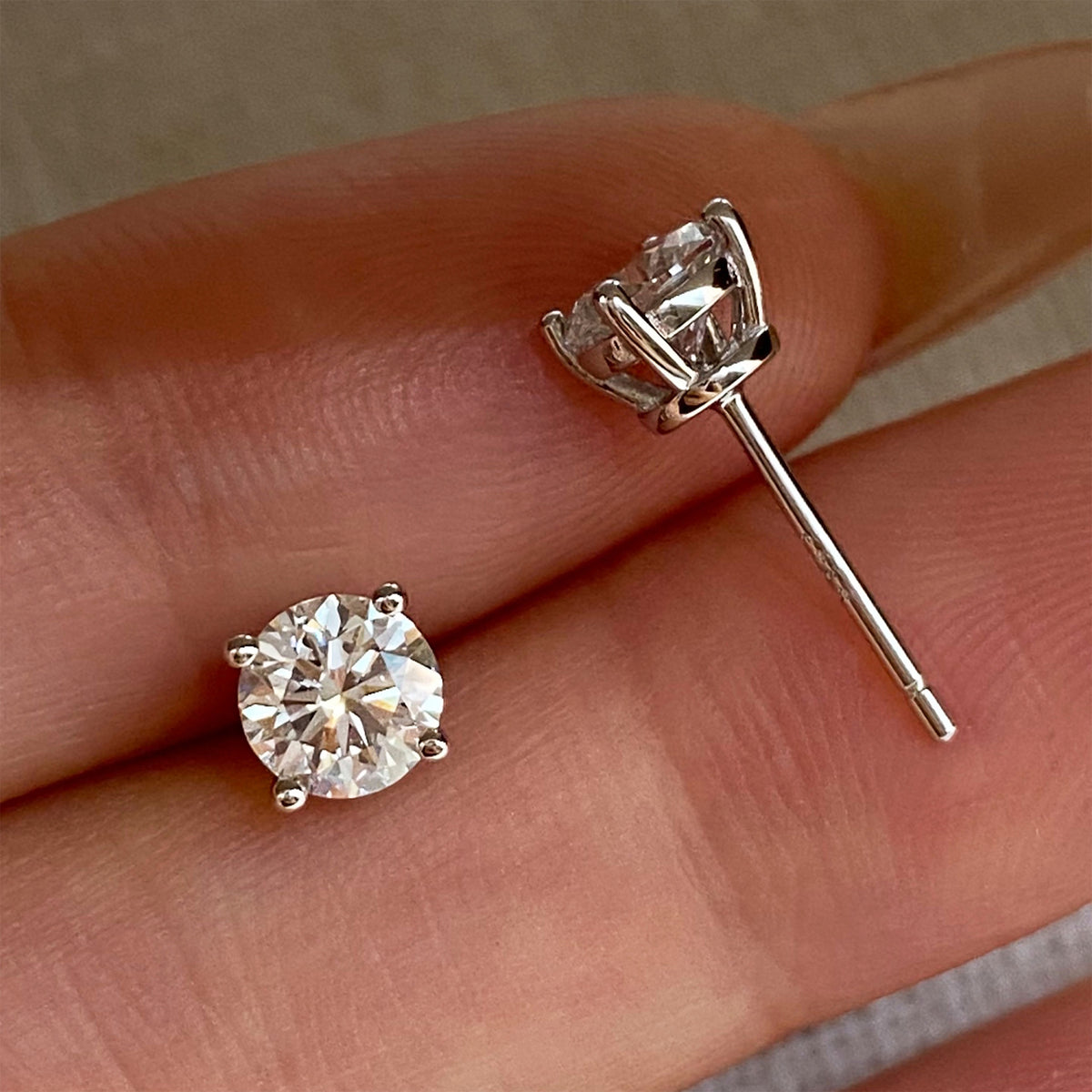 0.5ct Lab Grown Diamond Stud Earrings | Silver Earrings