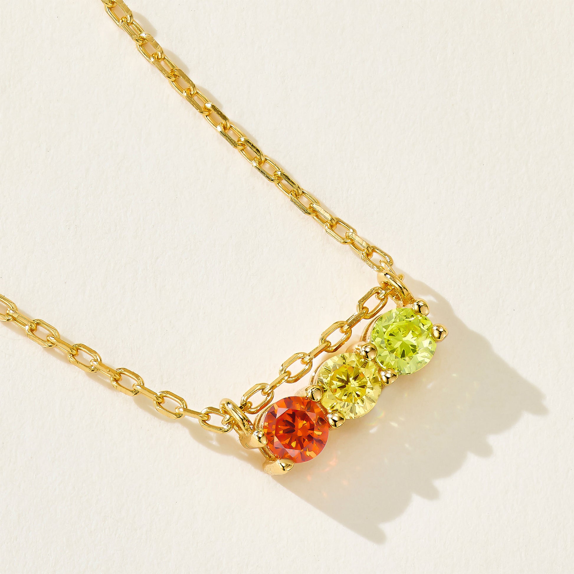 Color Gemstone Balance Beam Necklace｜Silver Necklace