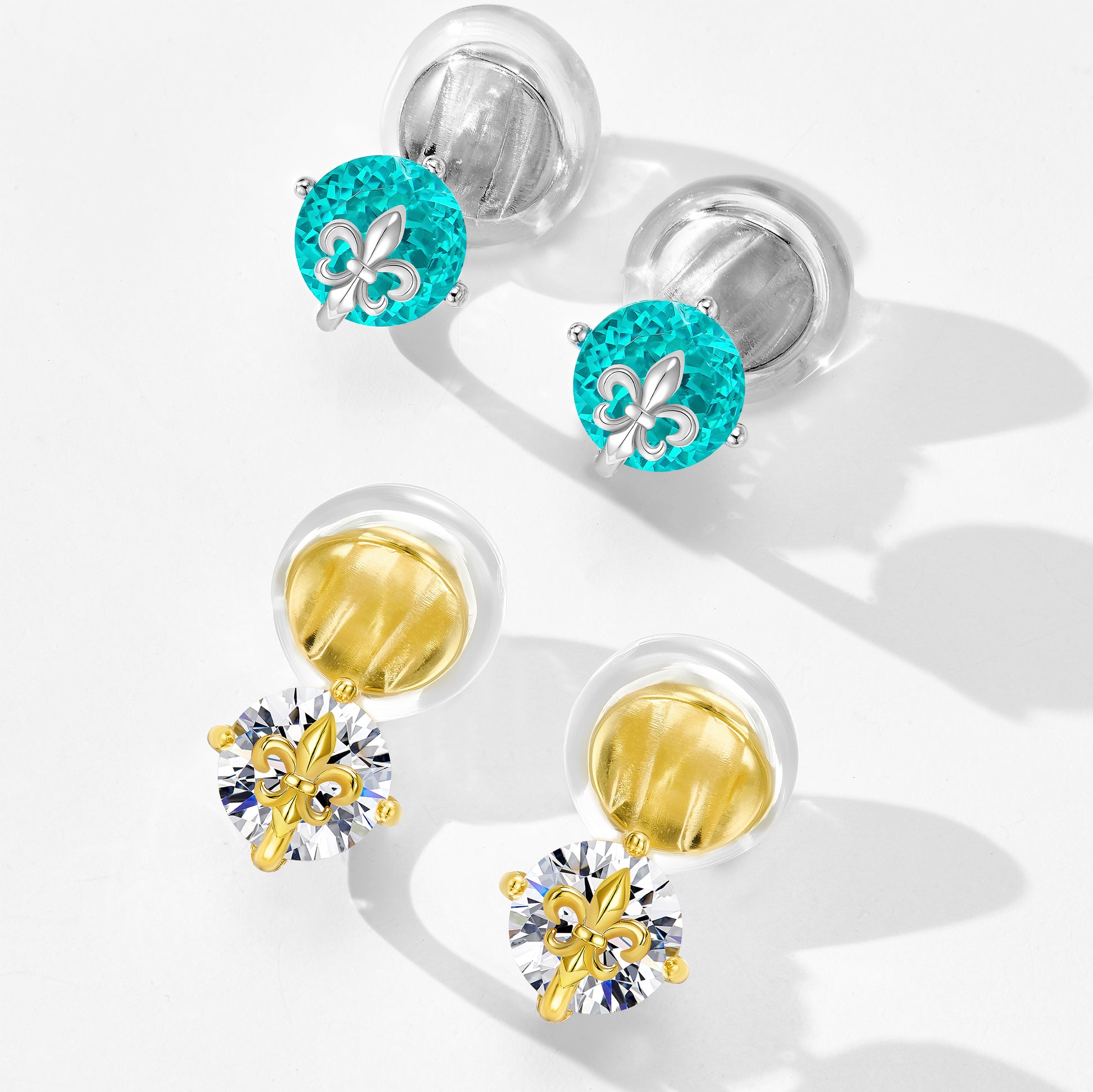 Simple Iris Flower Ear Clips | Silver Earrings
