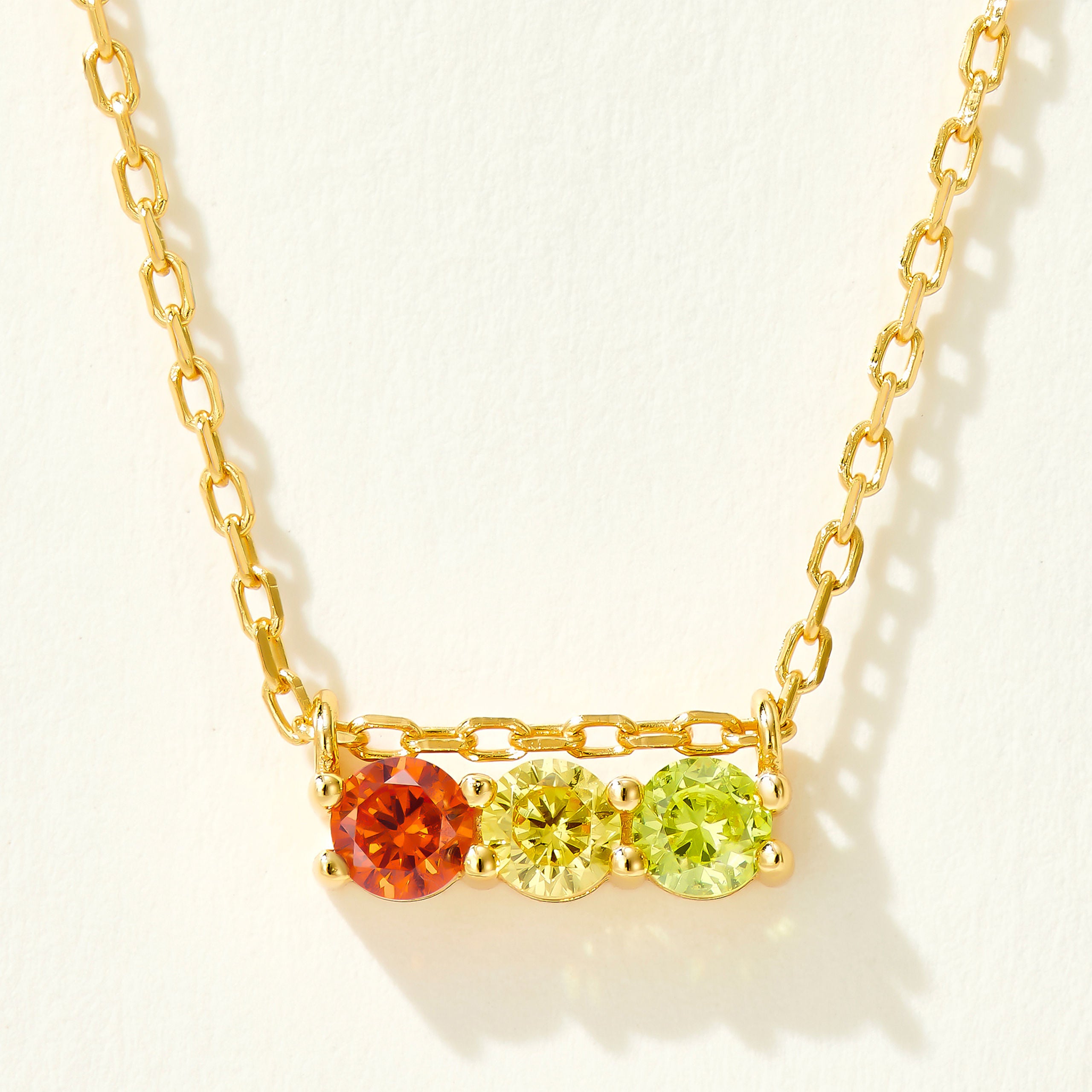 Color Gemstone Balance Beam Necklace｜Silver Necklace