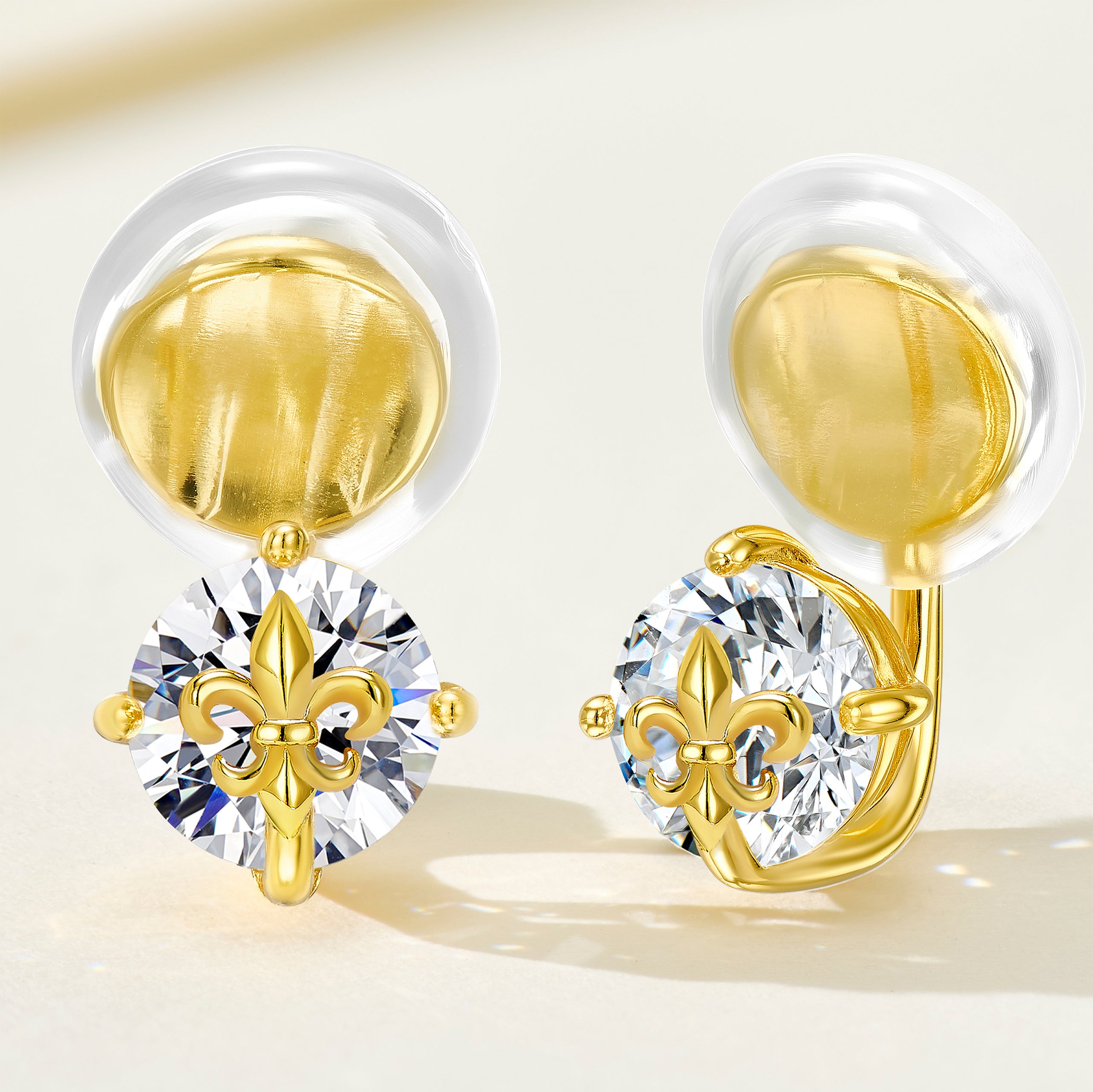 Simple Iris Flower Ear Clips | Silver Earrings