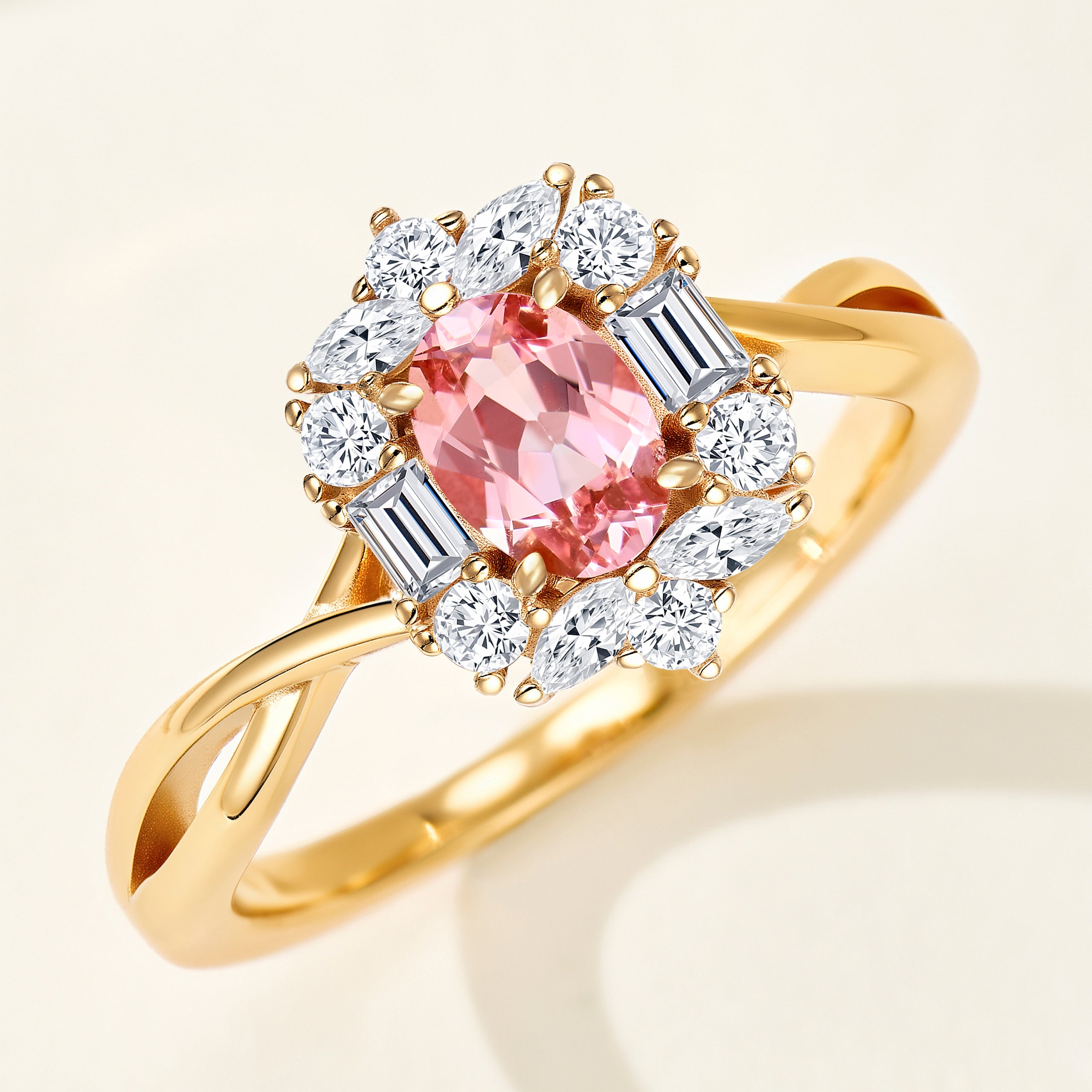 Pink Gem Oval Ring | Silver  Ring