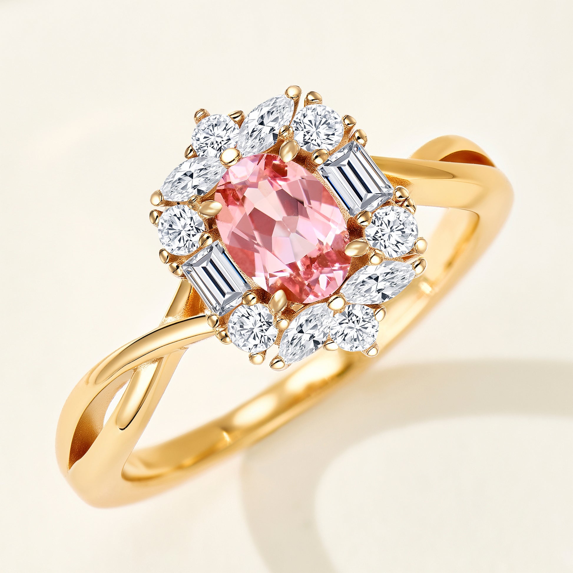Pink Gem Oval Ring | Silver  Ring