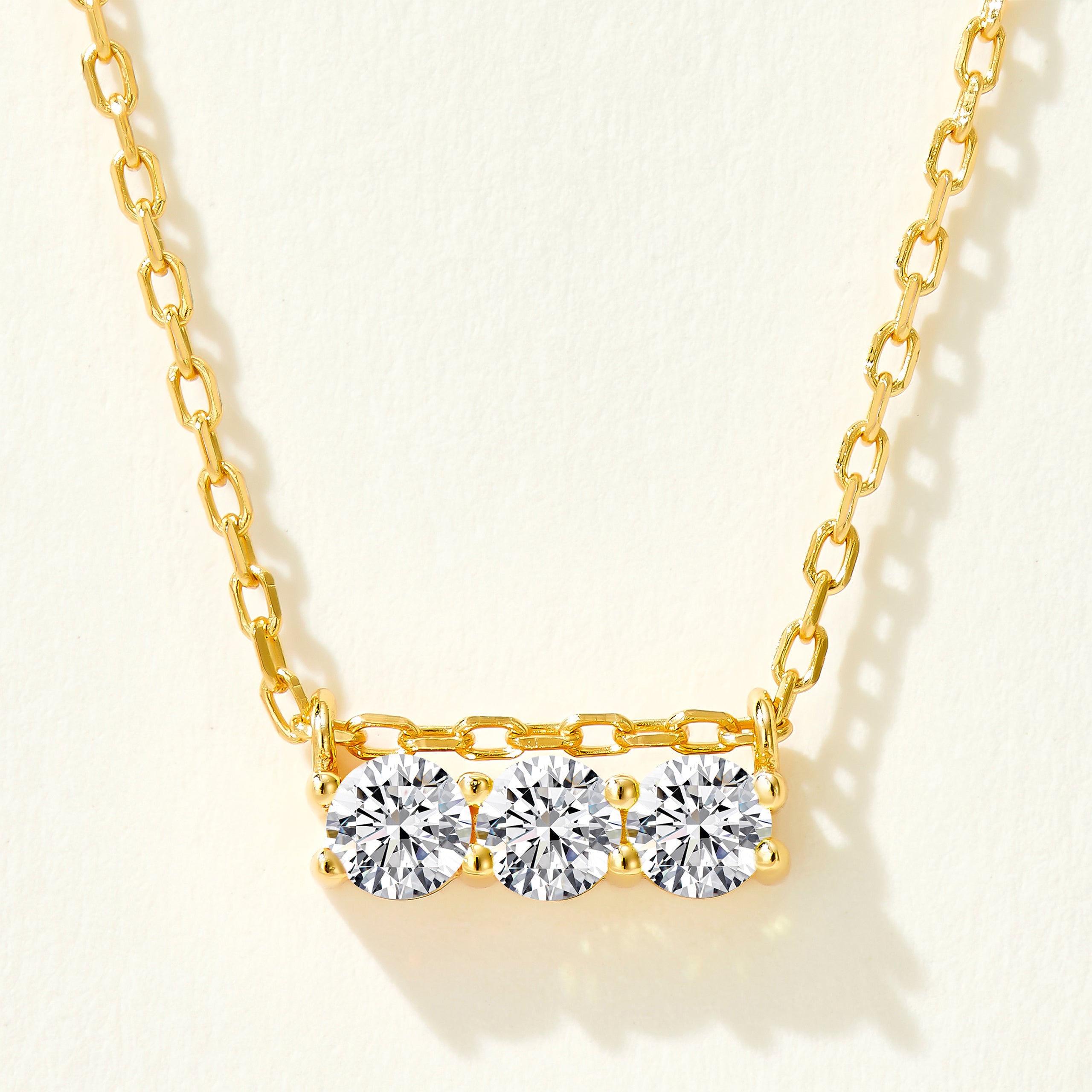 Moissanite Balance Beam Necklace｜Silver Necklace