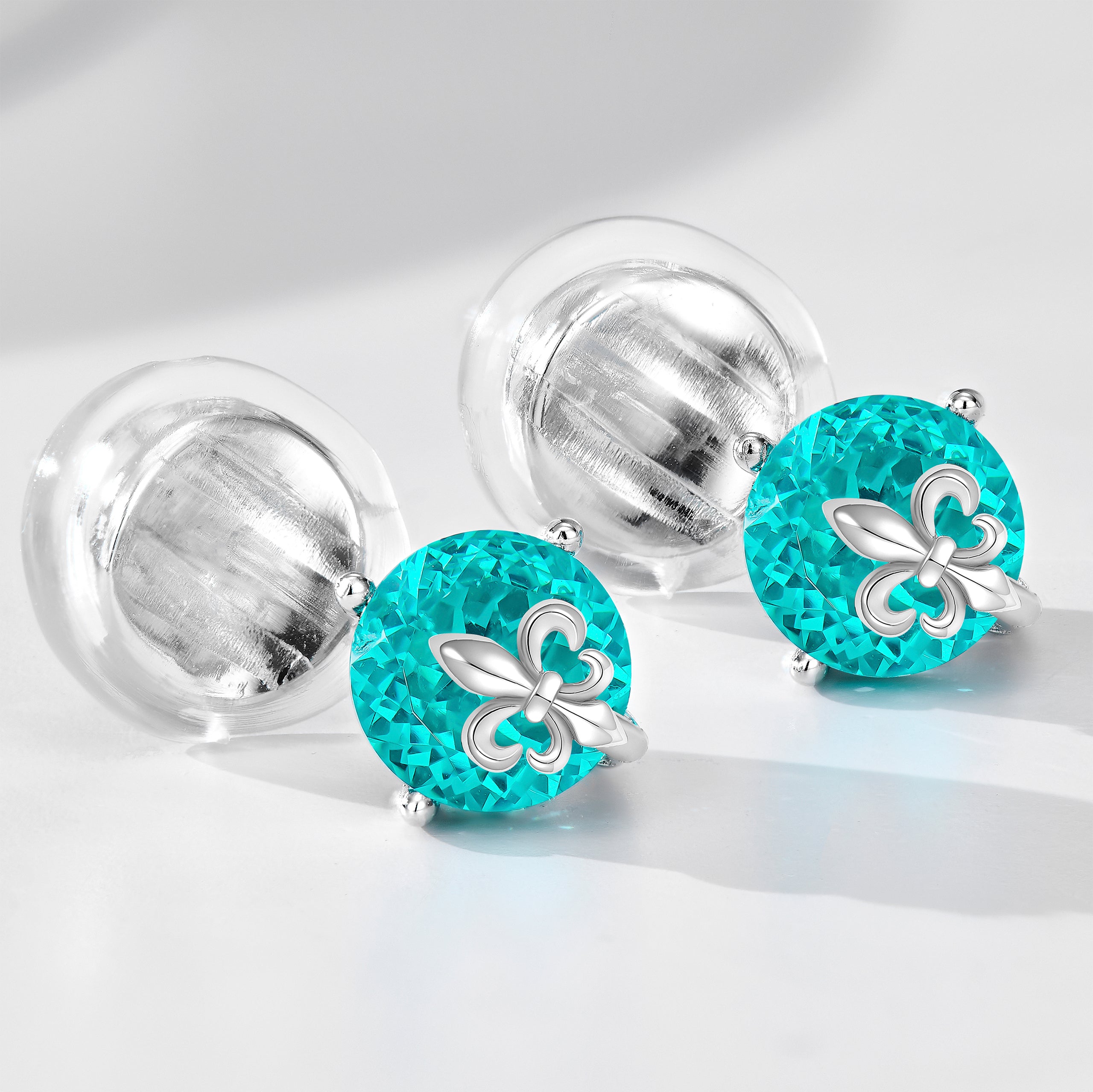 Simple Iris Flower Ear Clips | Silver Earrings