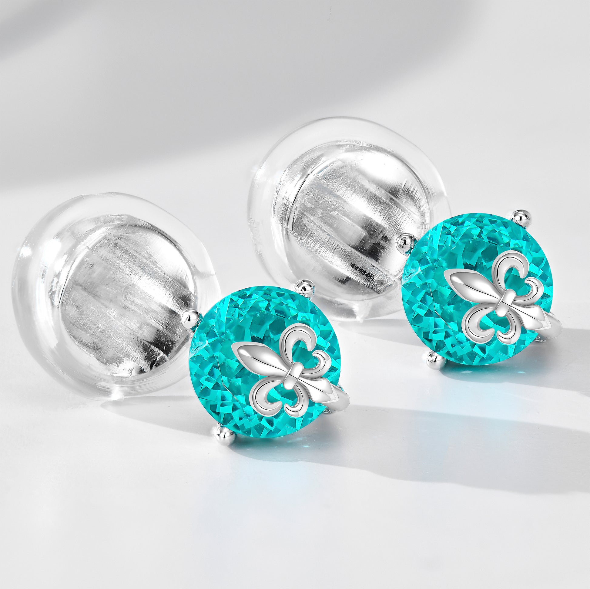 Simple Iris Flower Ear Clips | Silver Earrings