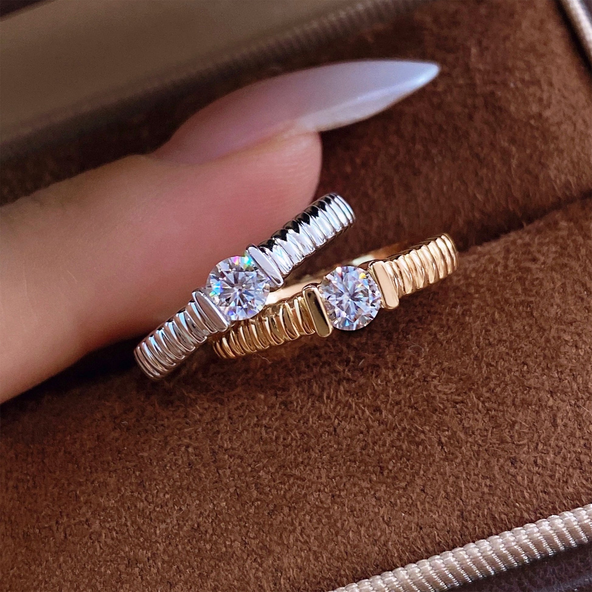 Double Band Moissanite Ring | Silver  Ring