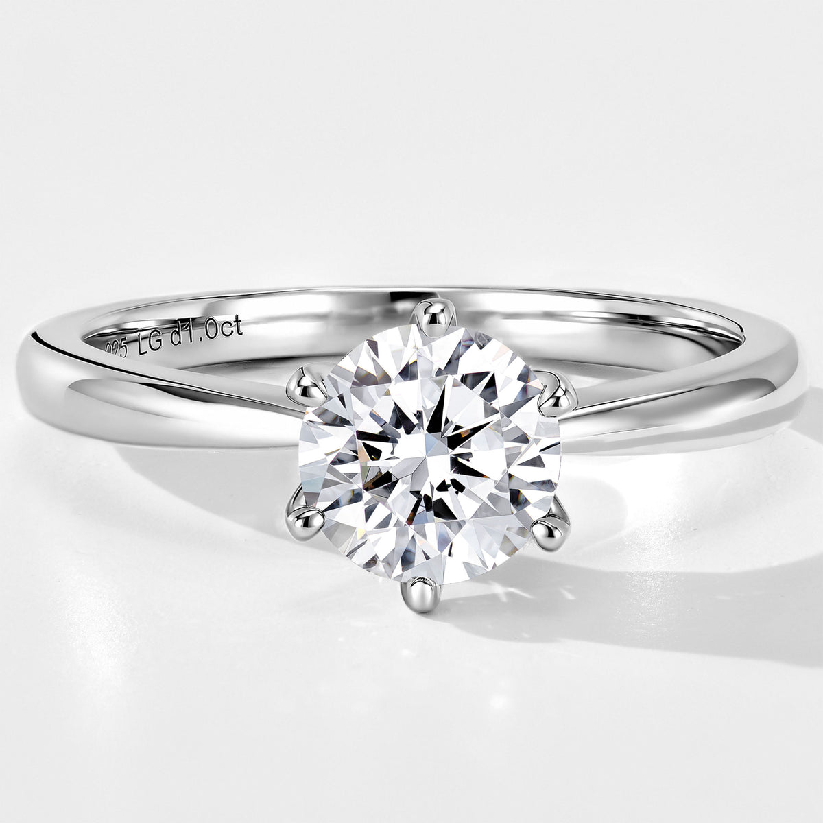 1ct Lab Grown Diamond Solitaire Ring | Silver Ring
