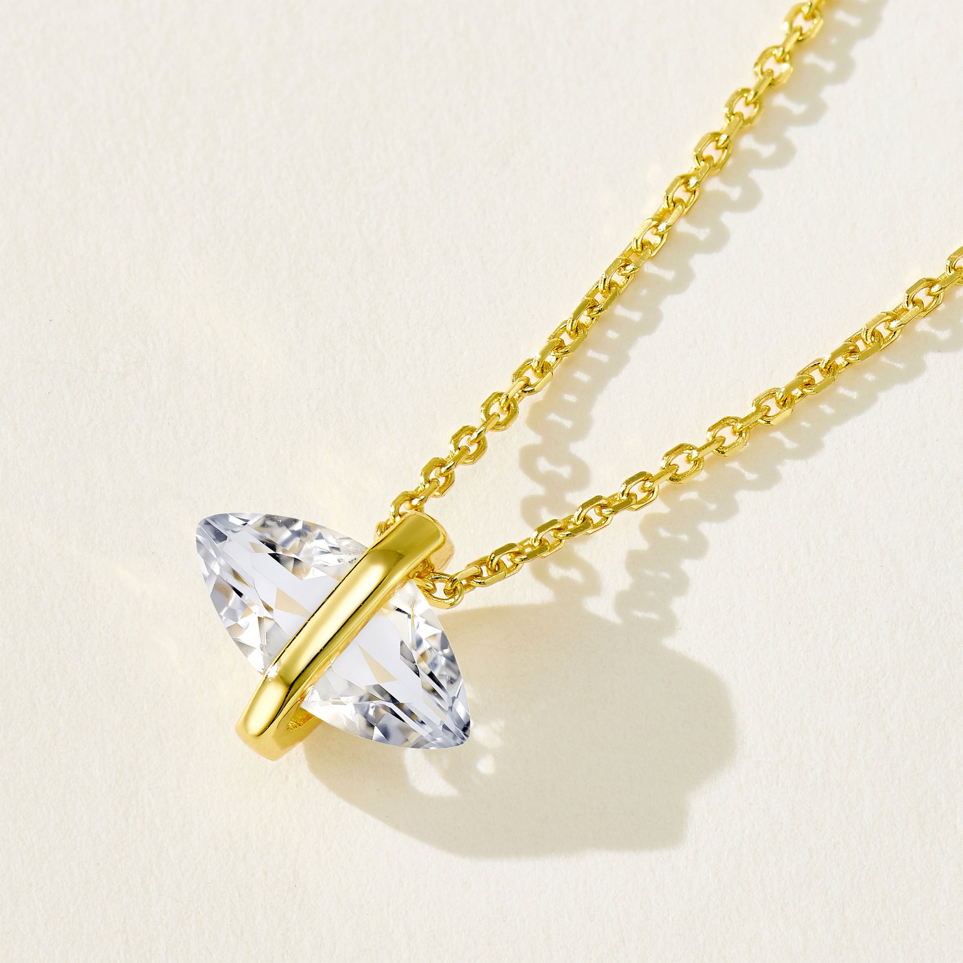 White Crystal Marquise Necklace｜Silver Necklace