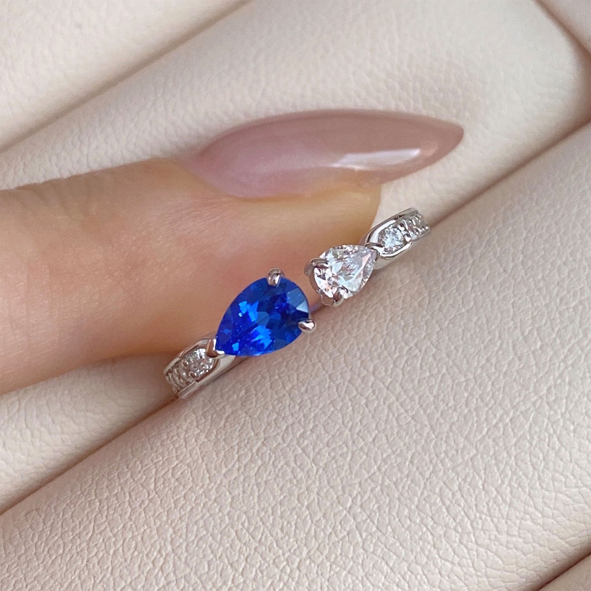 Double Teardrop Open Pinky Ring | Silver Ring