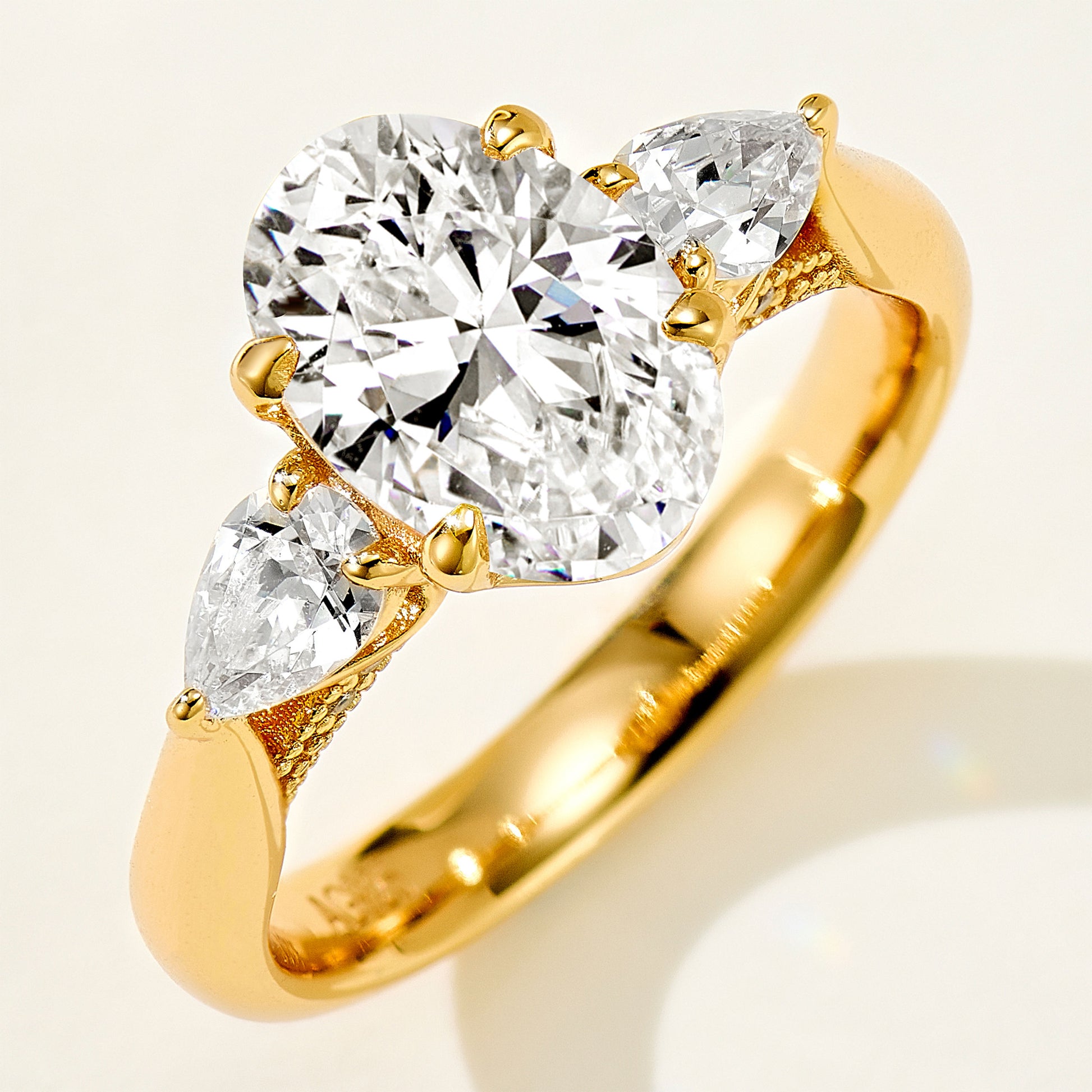 Vintage Oval Three-stone Gemstone Ring | Silver  Ring