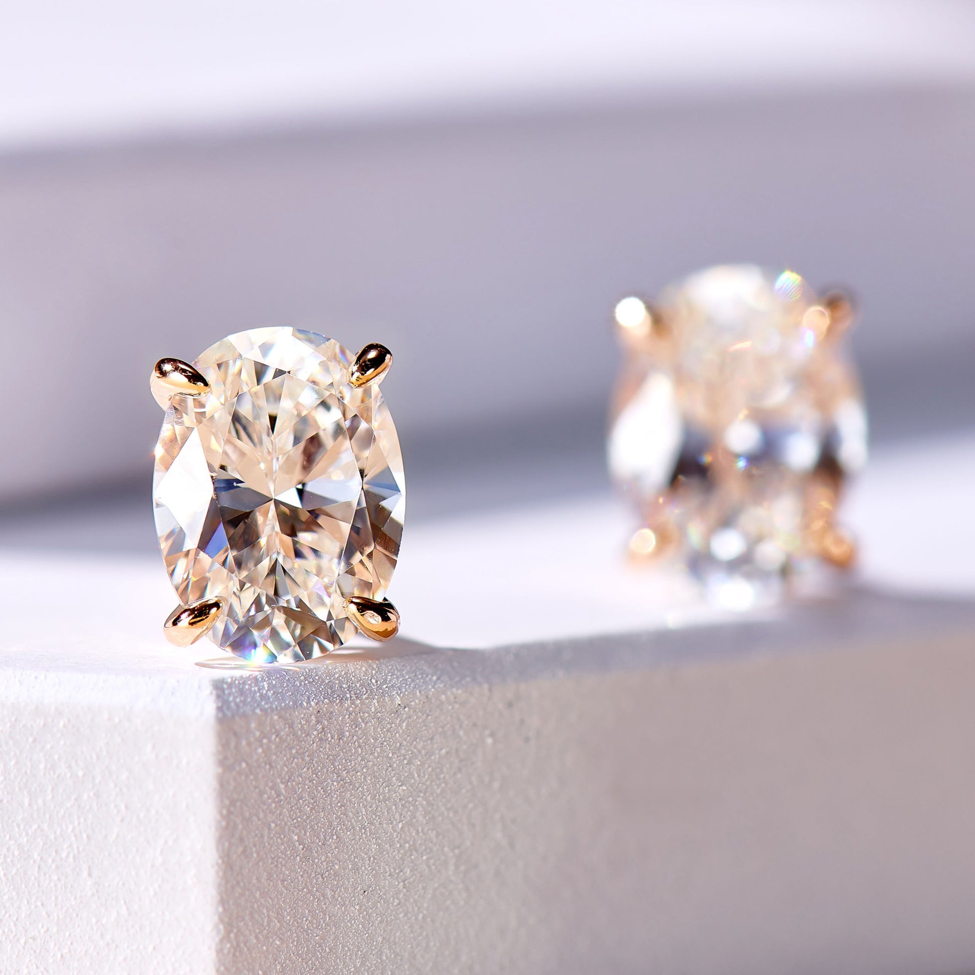 Simple Oval-Shaped Studs | Silver Earrings