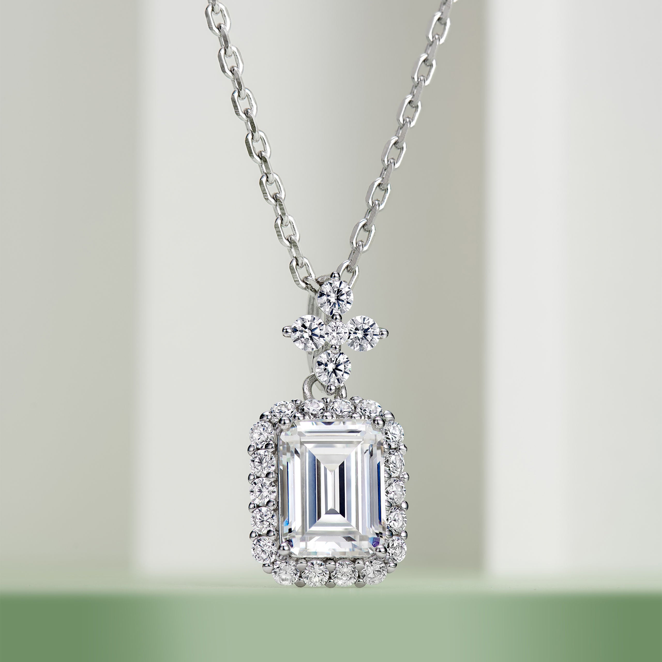 Trendy Perfume Bottle Shaped Pendant | Silver Necklace