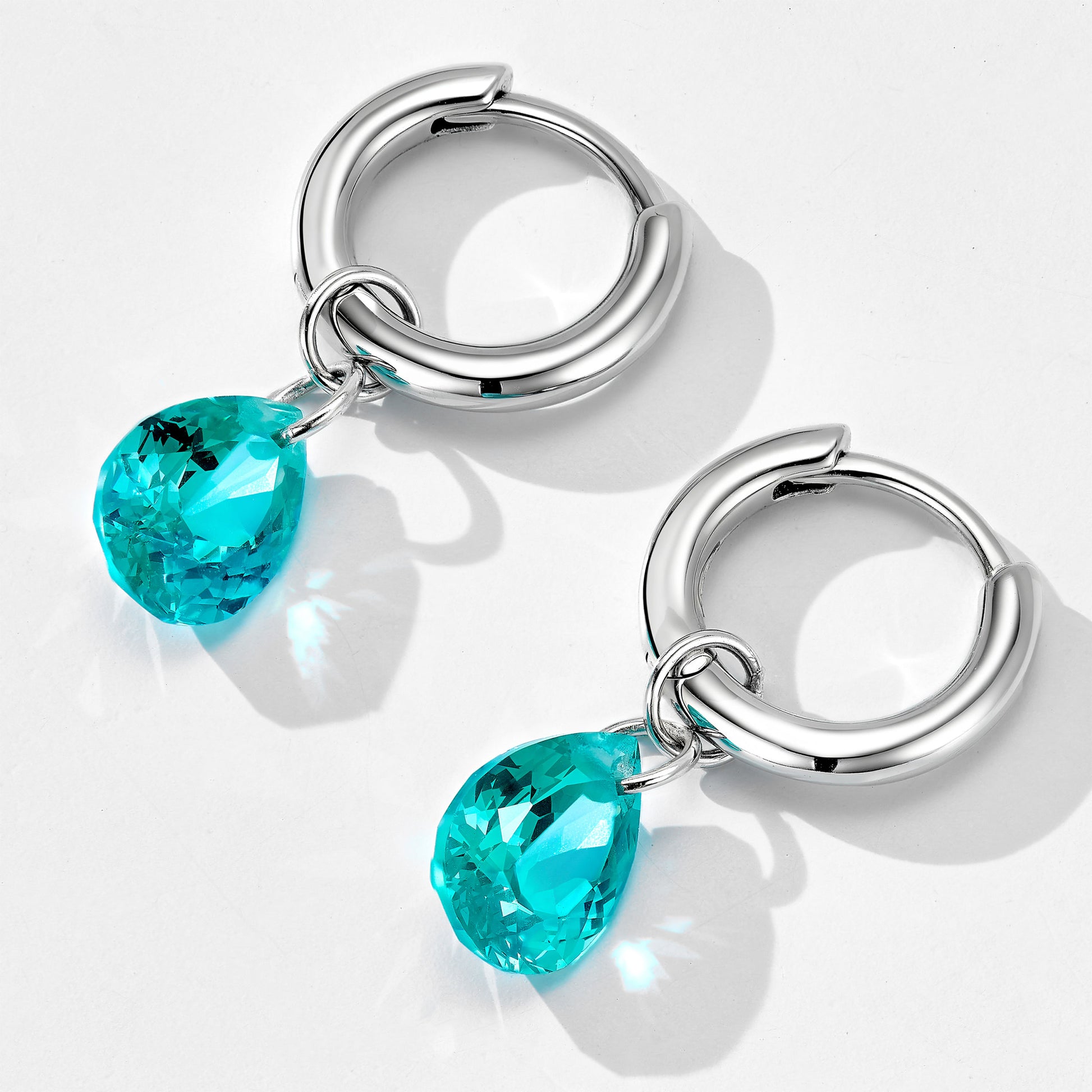 Paraiba Teardrop Earrings | Silver Earrings