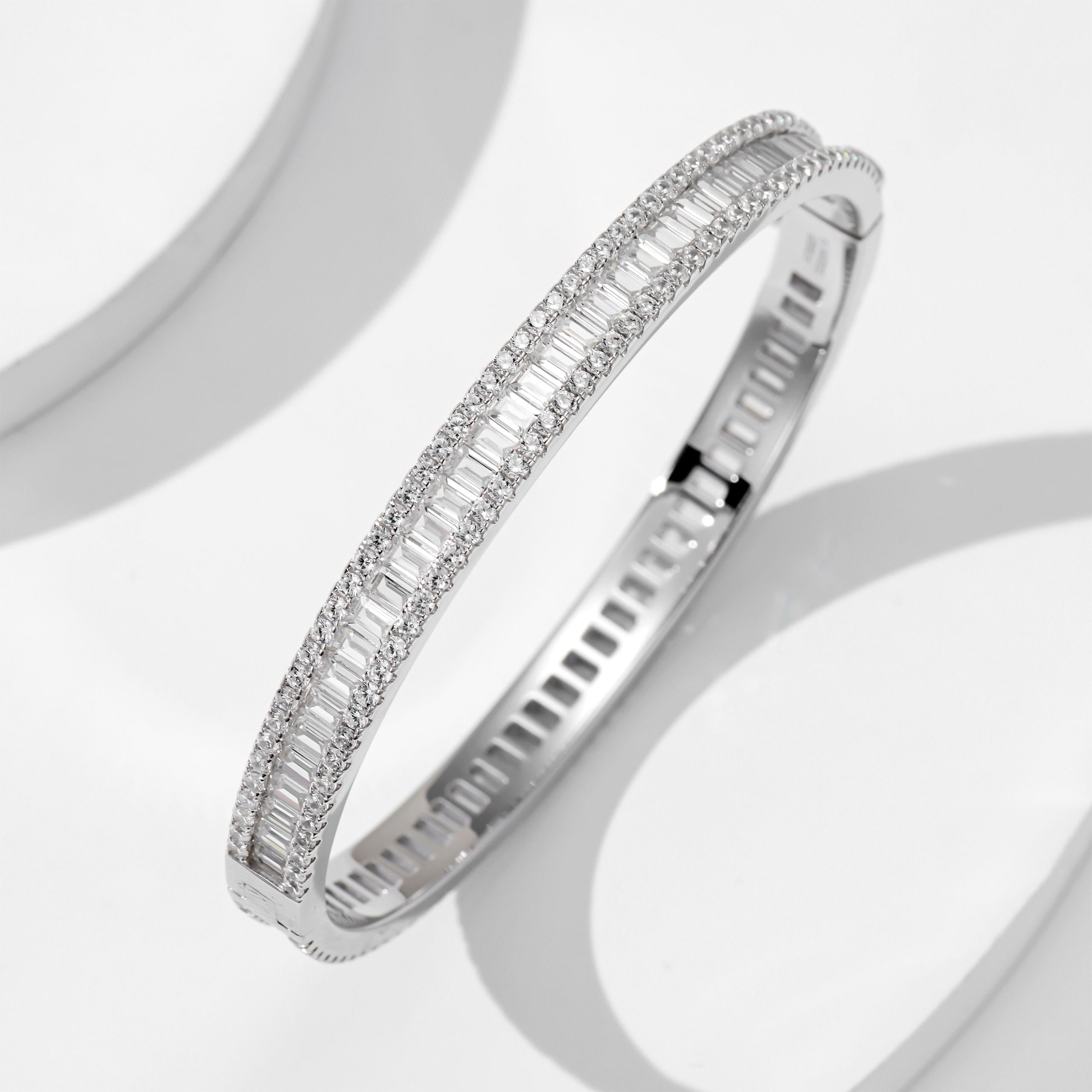 Delicate Baguette-Cut Bracelet | Silver Bracelet