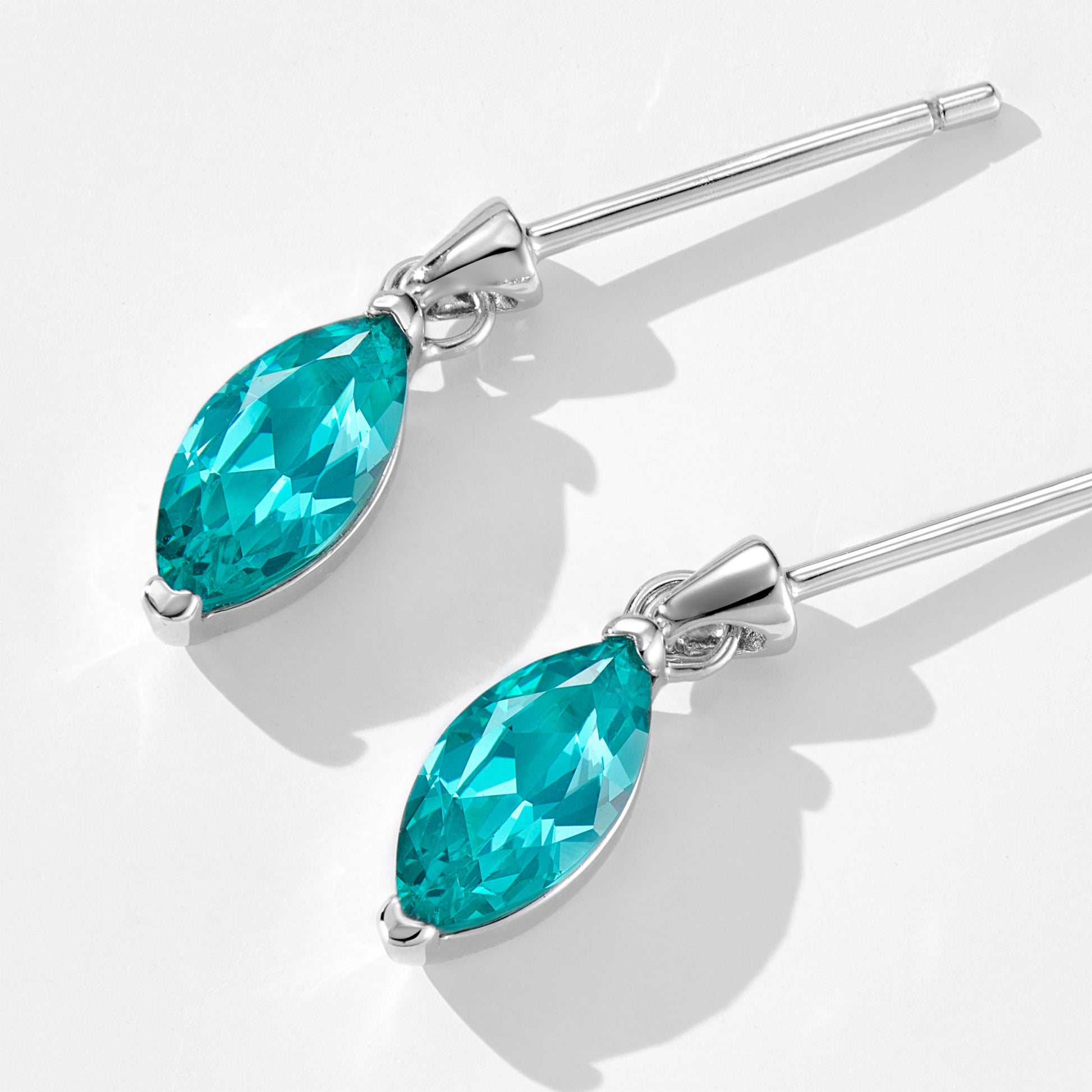 Paraiba  Marquise Tassel Earrings | Silver Earrings