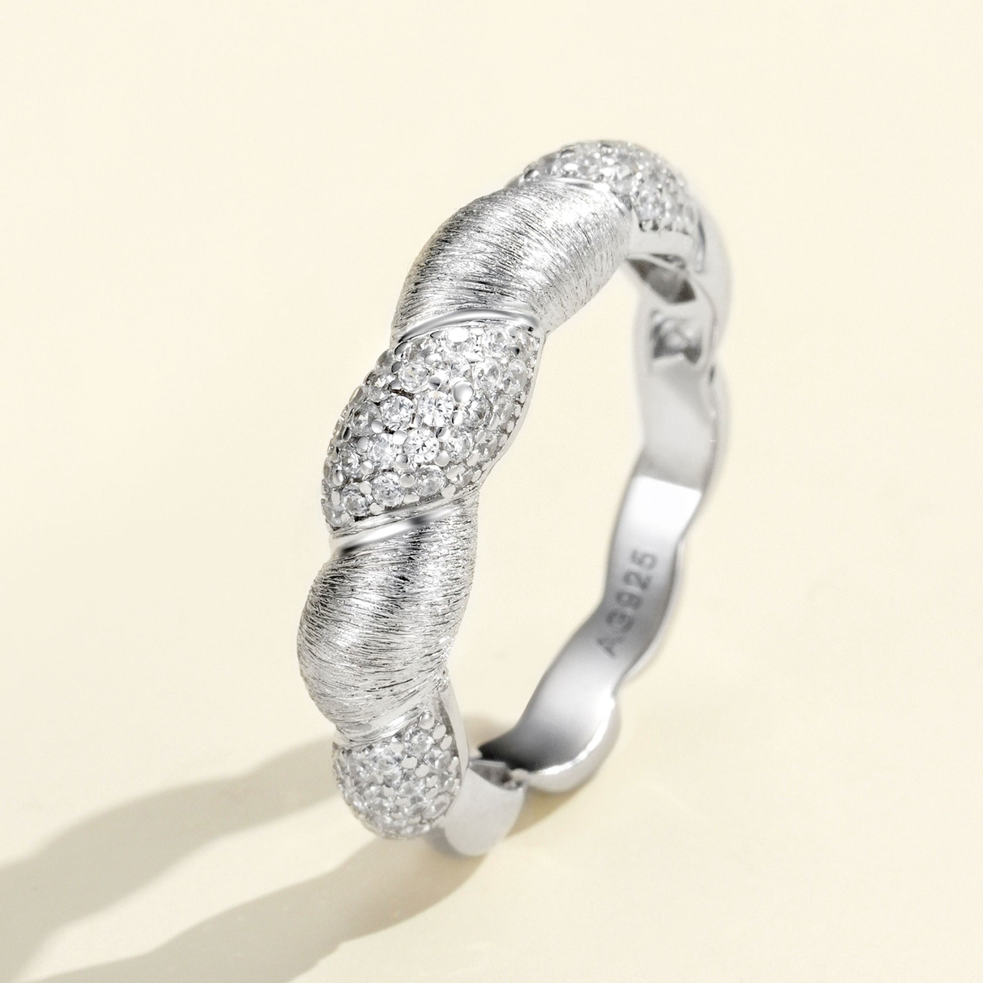 Delicate Brushed Twisted Ring| Silver Ring