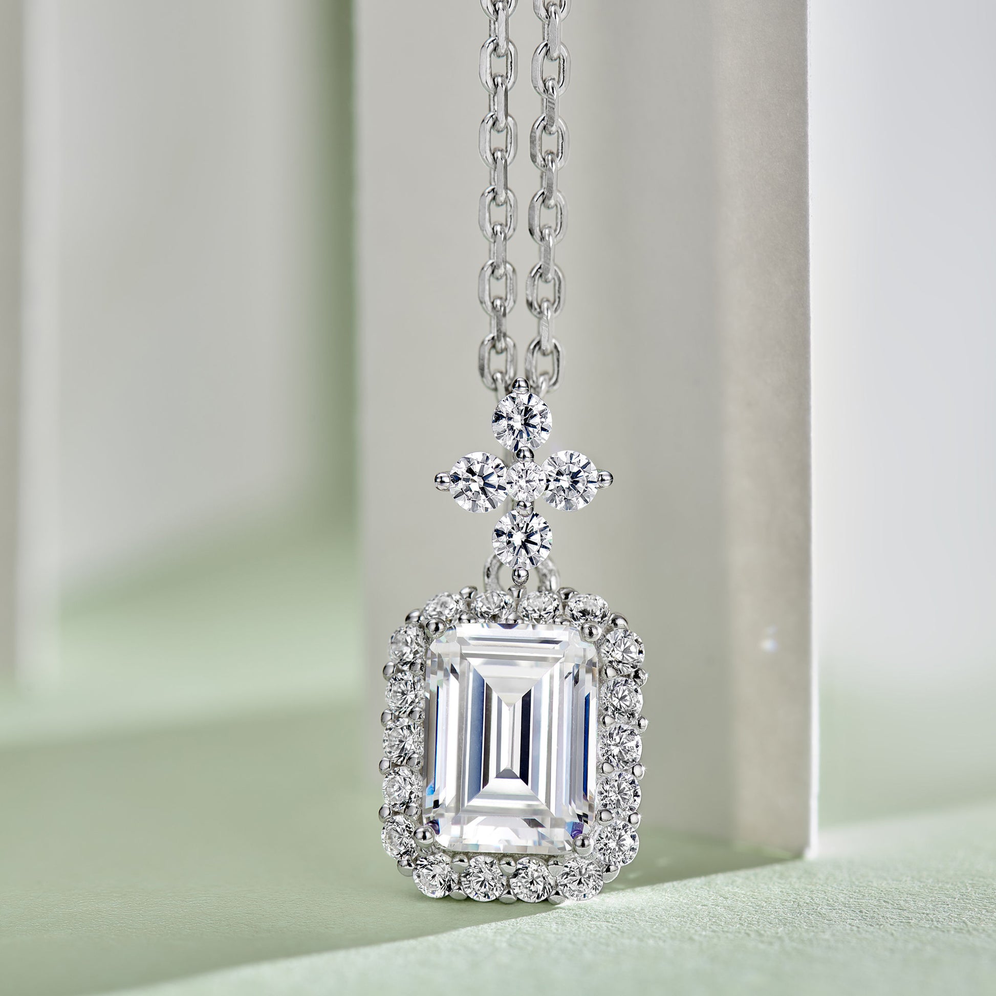 Trendy Perfume Bottle Shaped Pendant | Silver Necklace