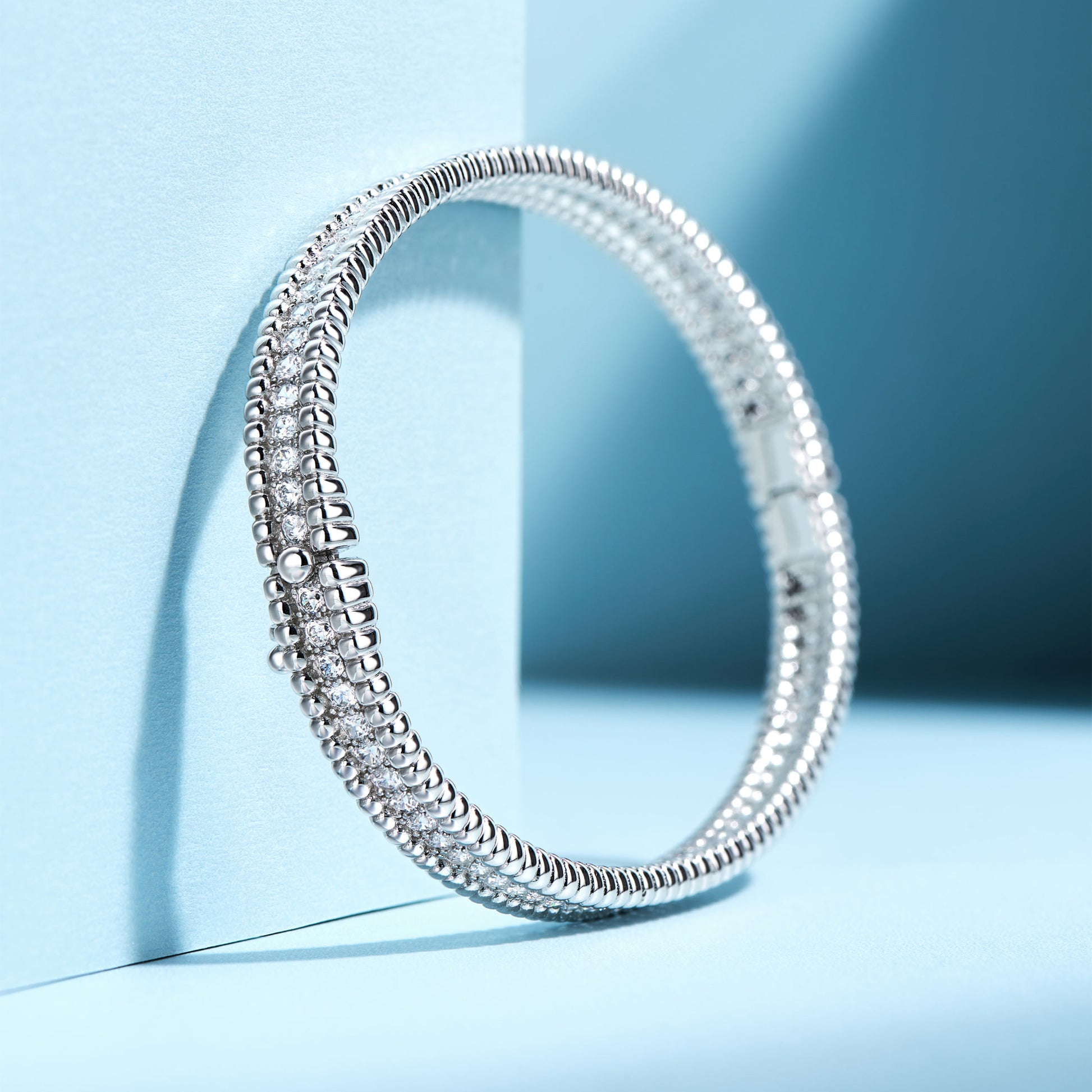 Beaded Edge Cuff Bracelet | Silver Bracelet