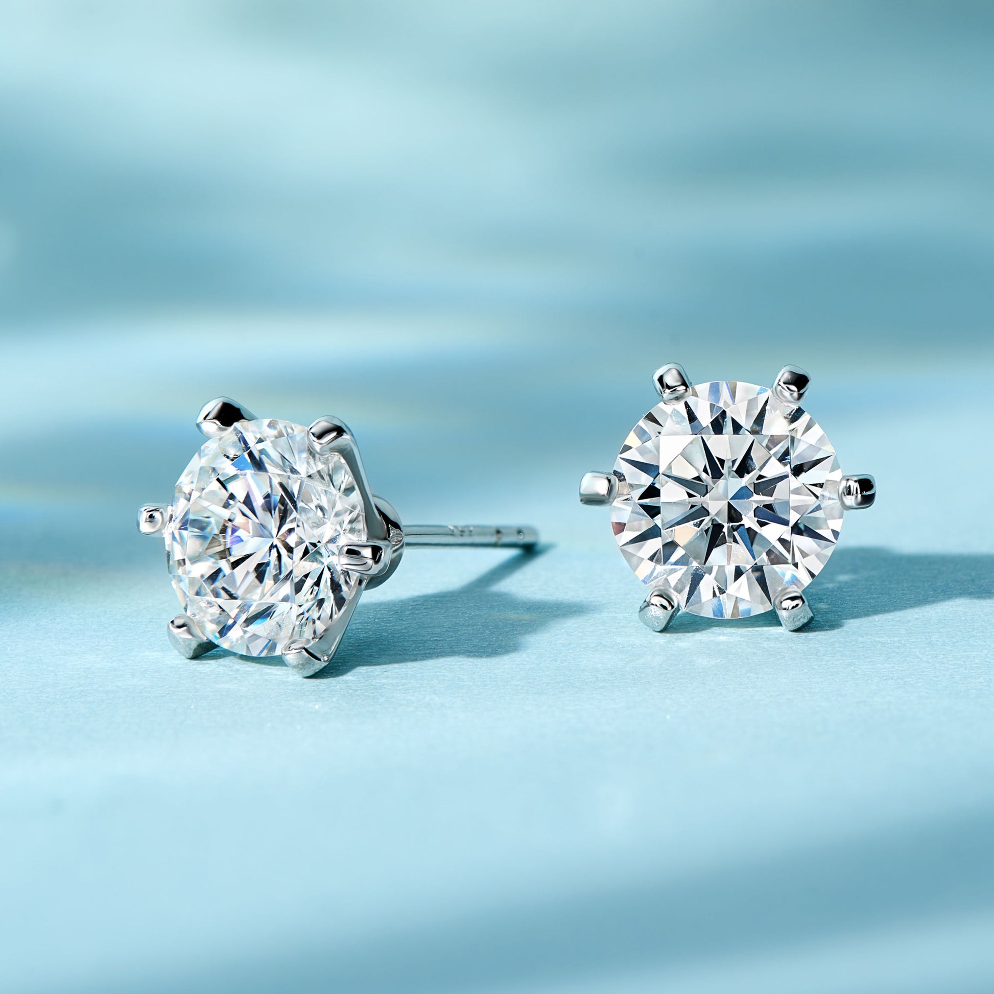 Classic 6-Prong Round-Cut Studs | Silver Earrings