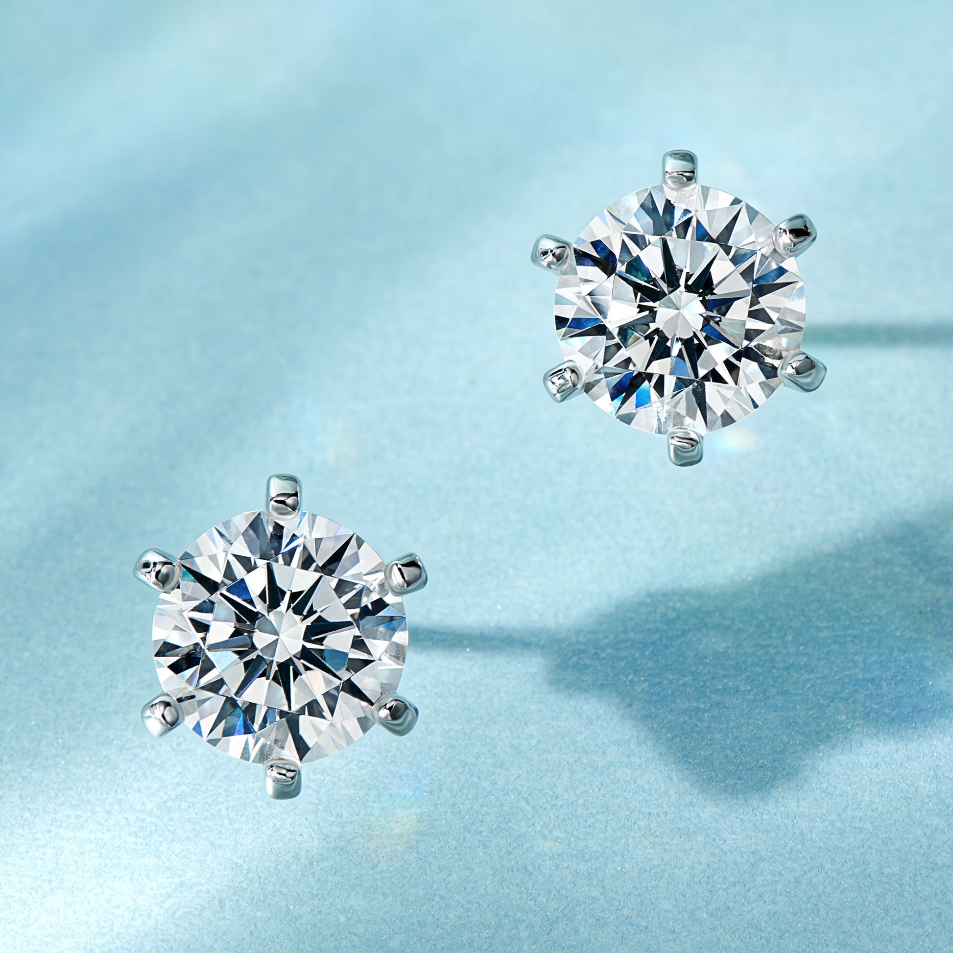 Classic 6-Prong Round-Cut Studs | Silver Earrings