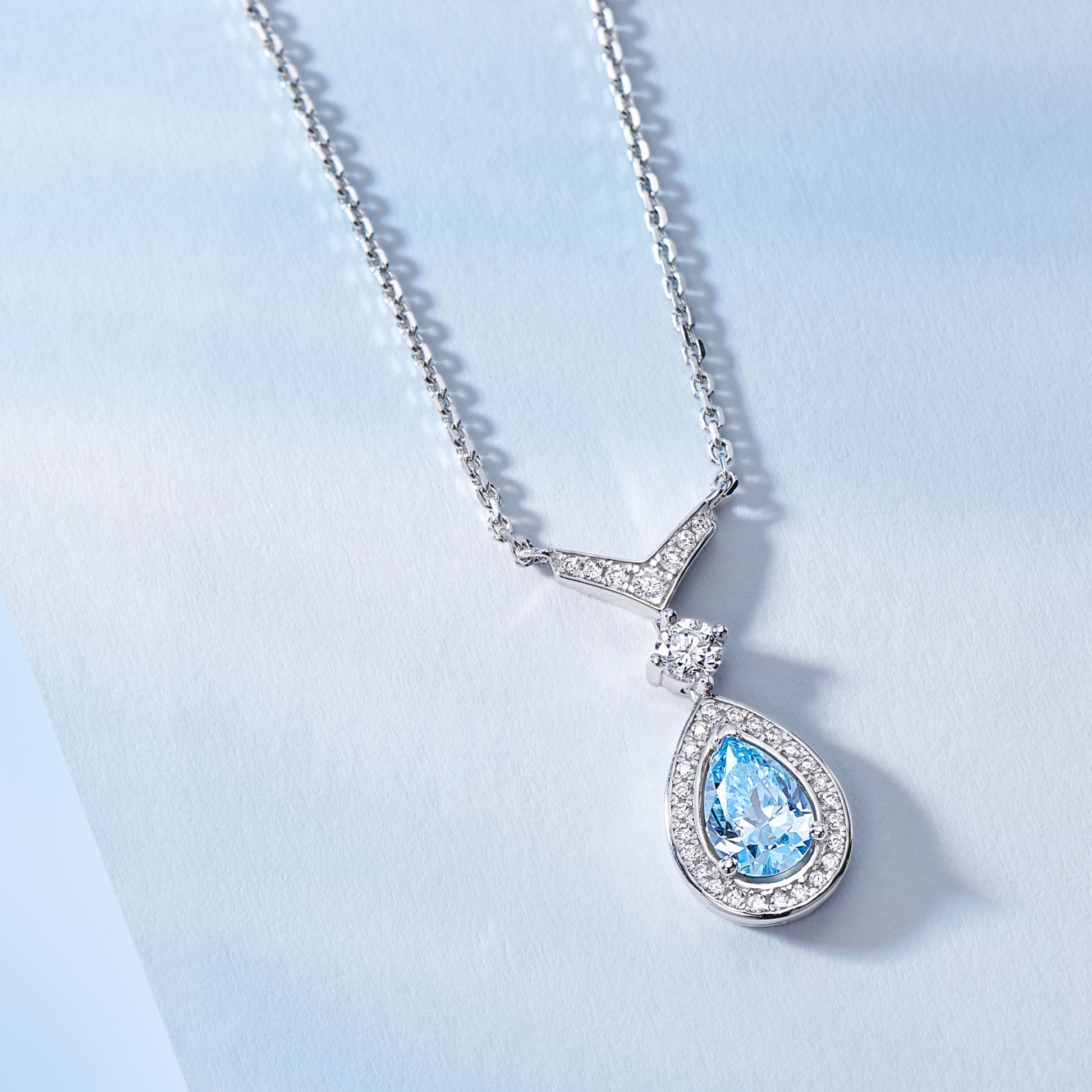 Blue Gemstone Pendant | Silver Necklace