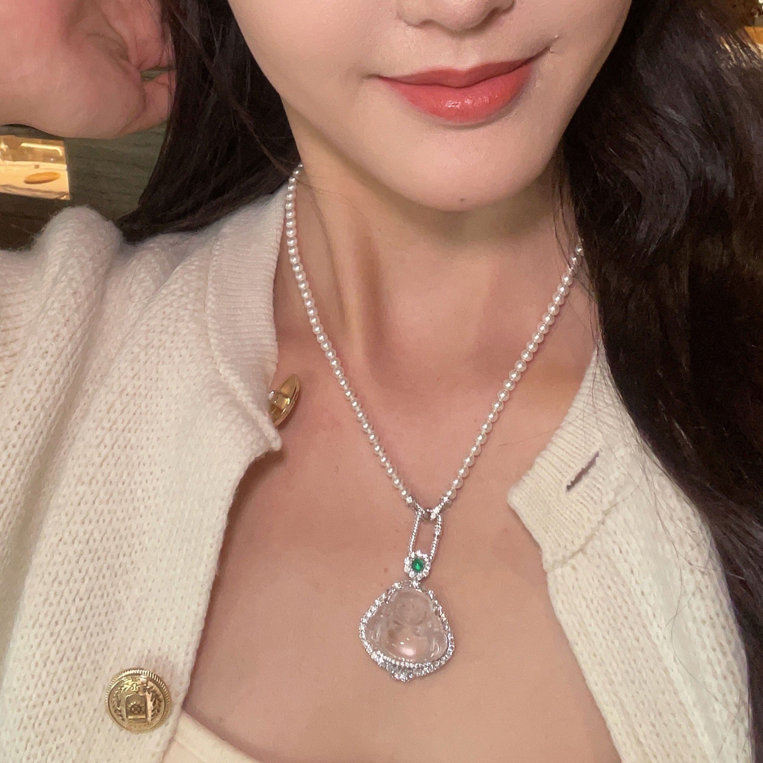 Pearl Strand Necklace With Universal Clasp  | Silver Necklace