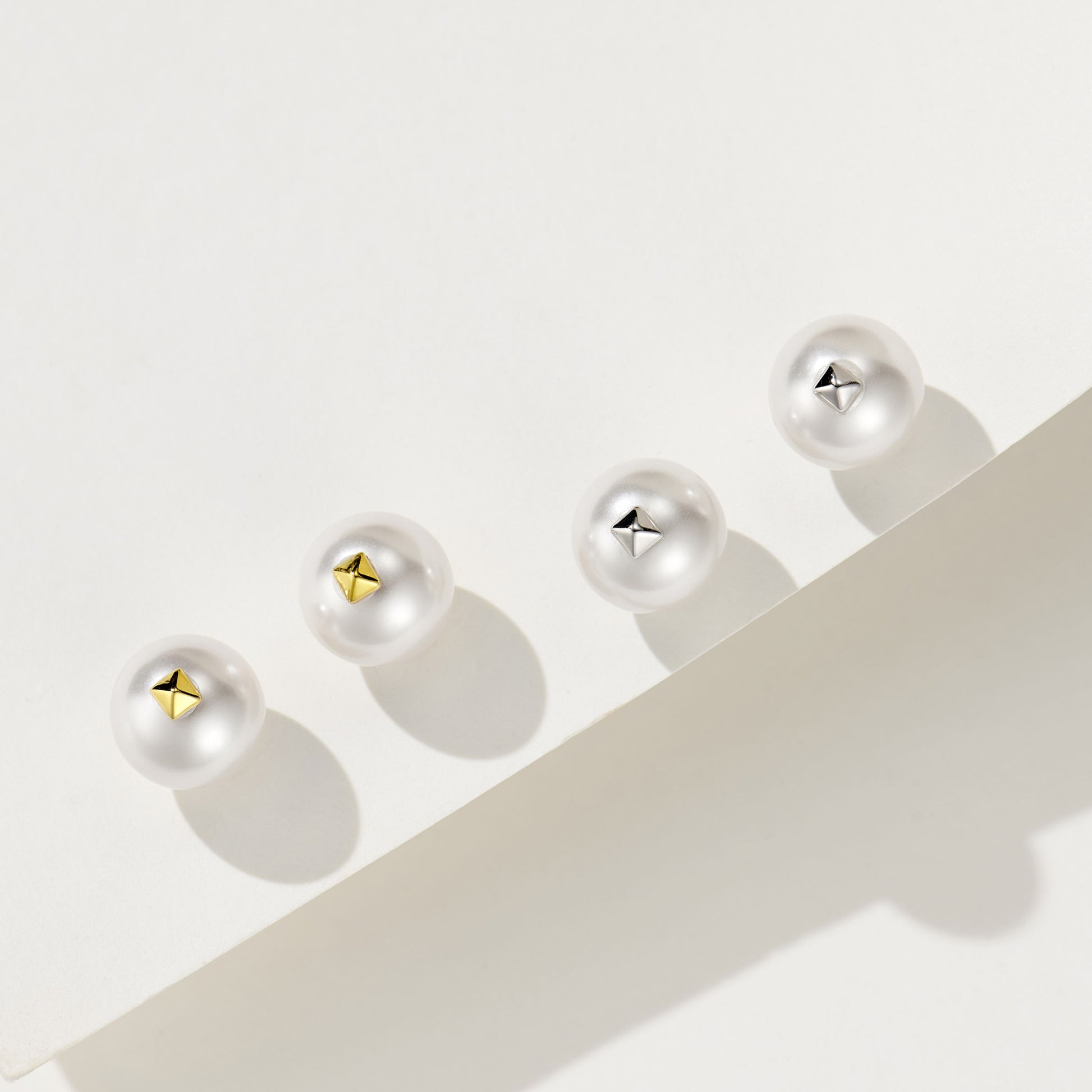 8mm Simple Pearl Stud Earrings| Silver Earrings