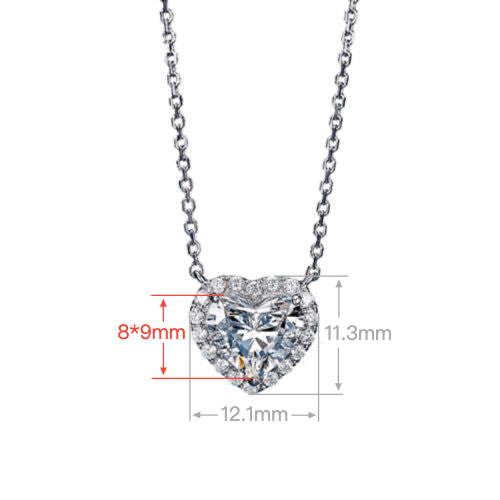 Heart-Shaped Micropavé Pendant | Silver Necklace