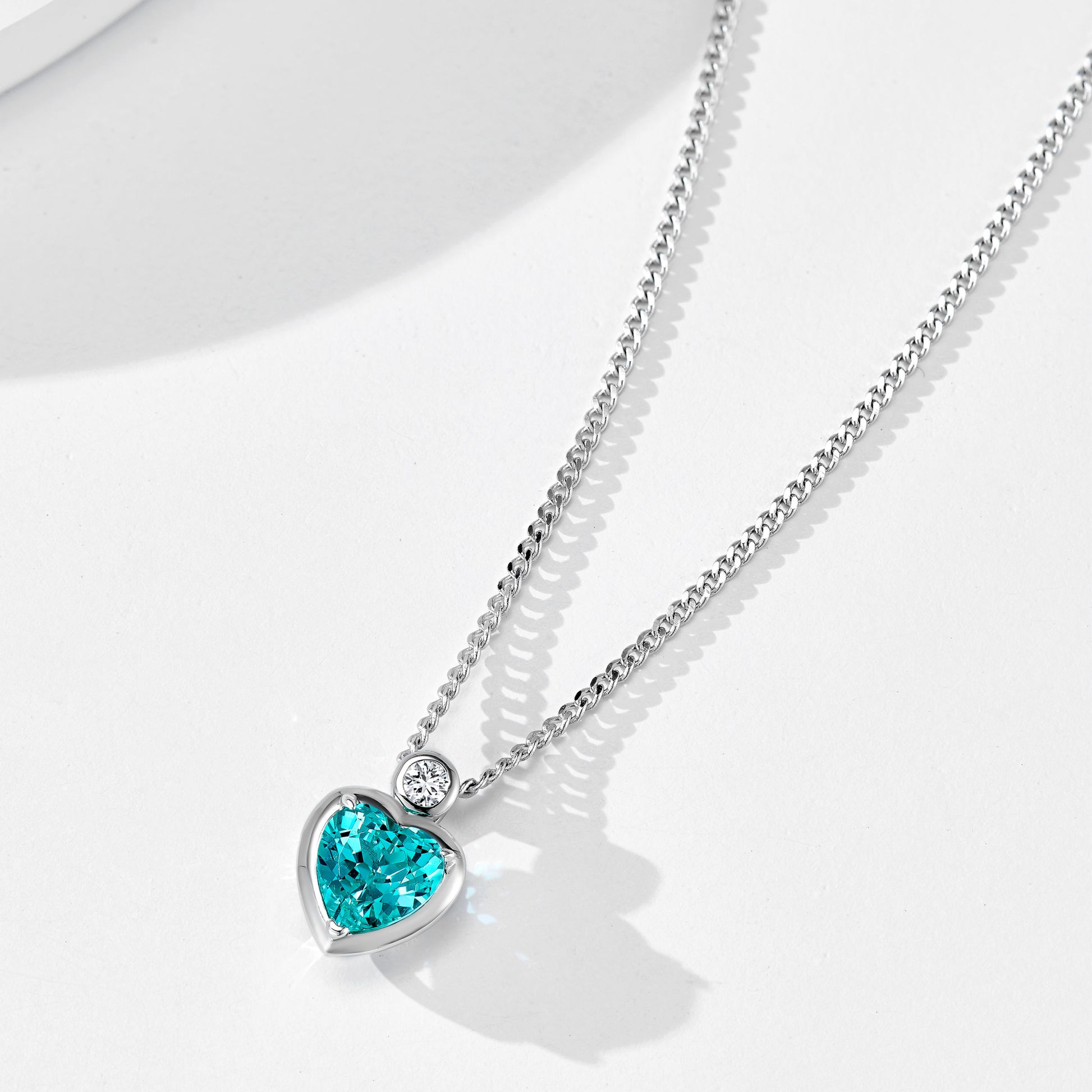 Paraiba Heart Necklace｜Silver Necklace