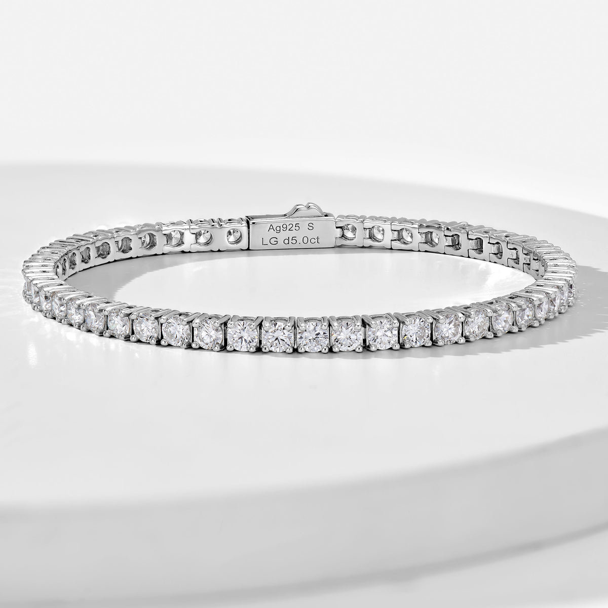 0.1ct Lab Grown Diamond Tennis Bracelet  | Silver Bracelet