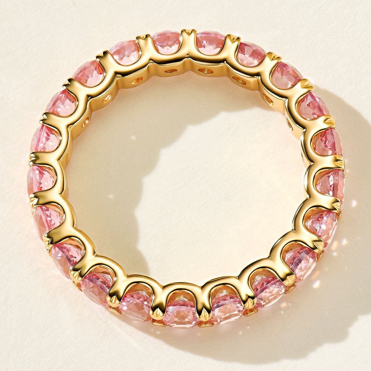 Lab-Grown Padparadscha Band Ring | Silver Ring