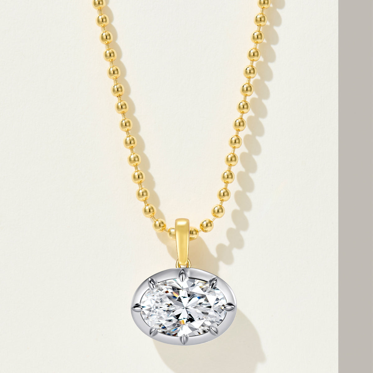 Hailey Vintage Oval Pendant | Silver Necklace