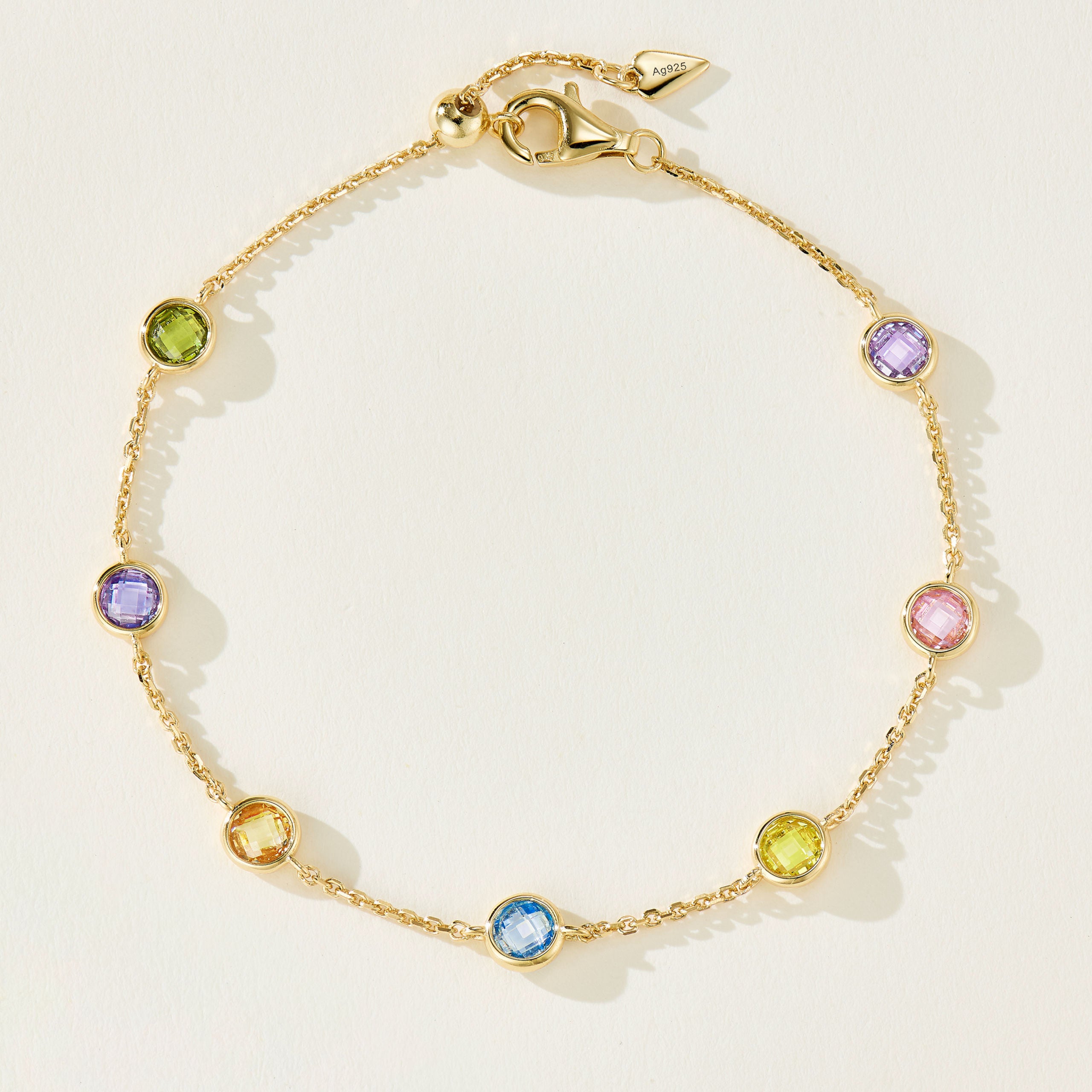 Multicolor Station Bracelet | Silver Bracelet