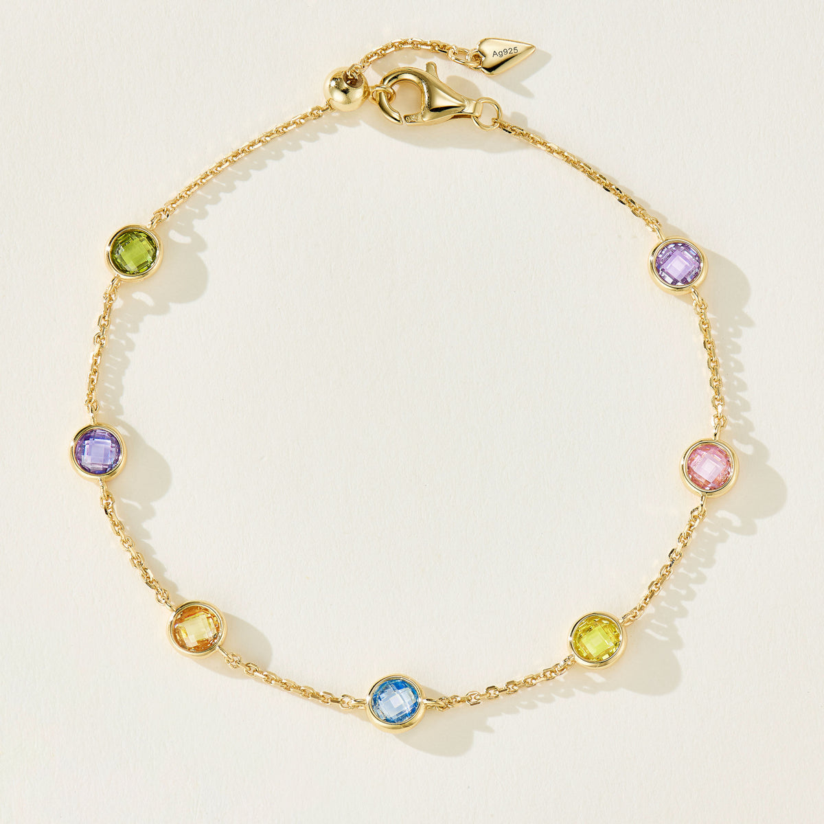 Multicolor Station Bracelet | Silver Bracelet