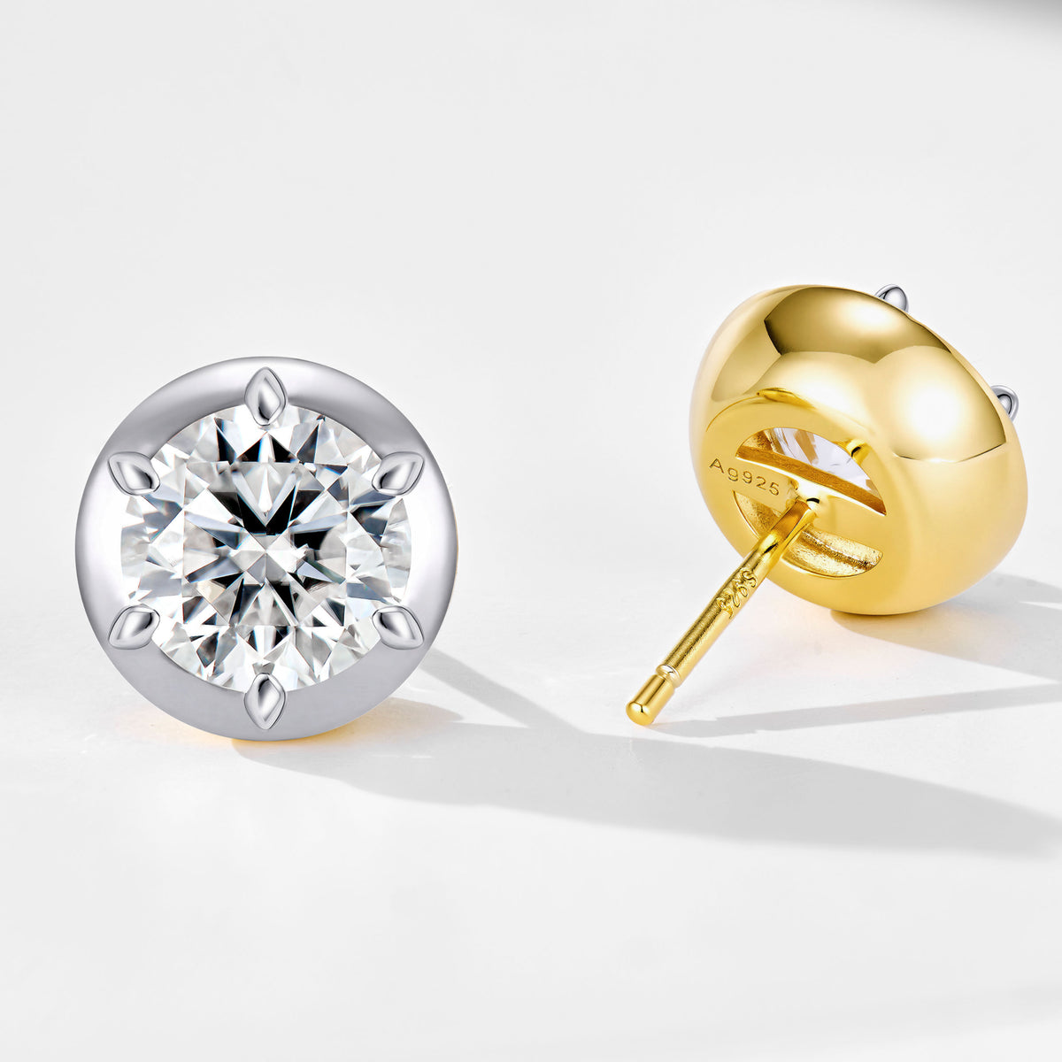Hailey Round Stud Earrings｜Silver Earrings