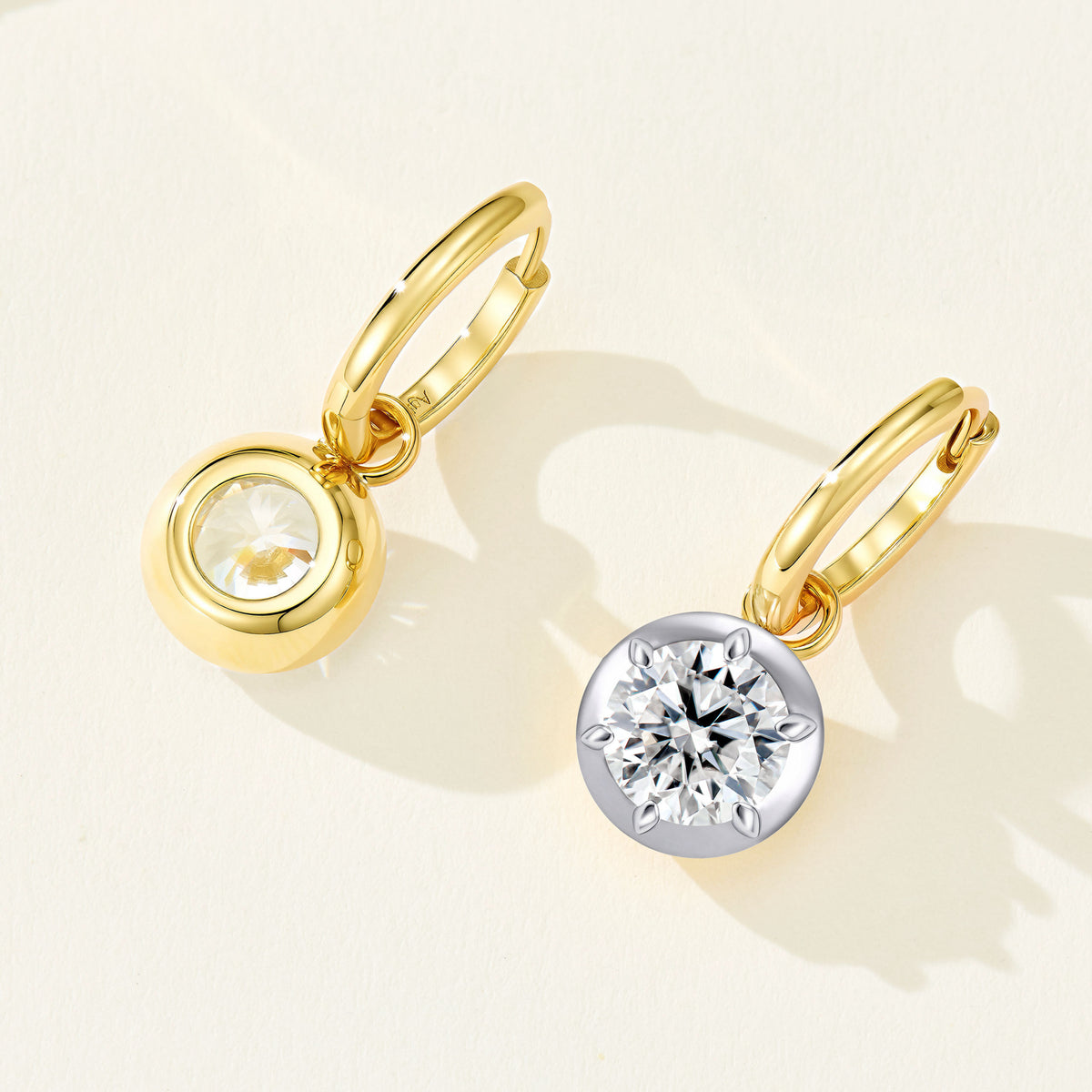 Hailey Round Huggie Earrings｜Silver Earrings