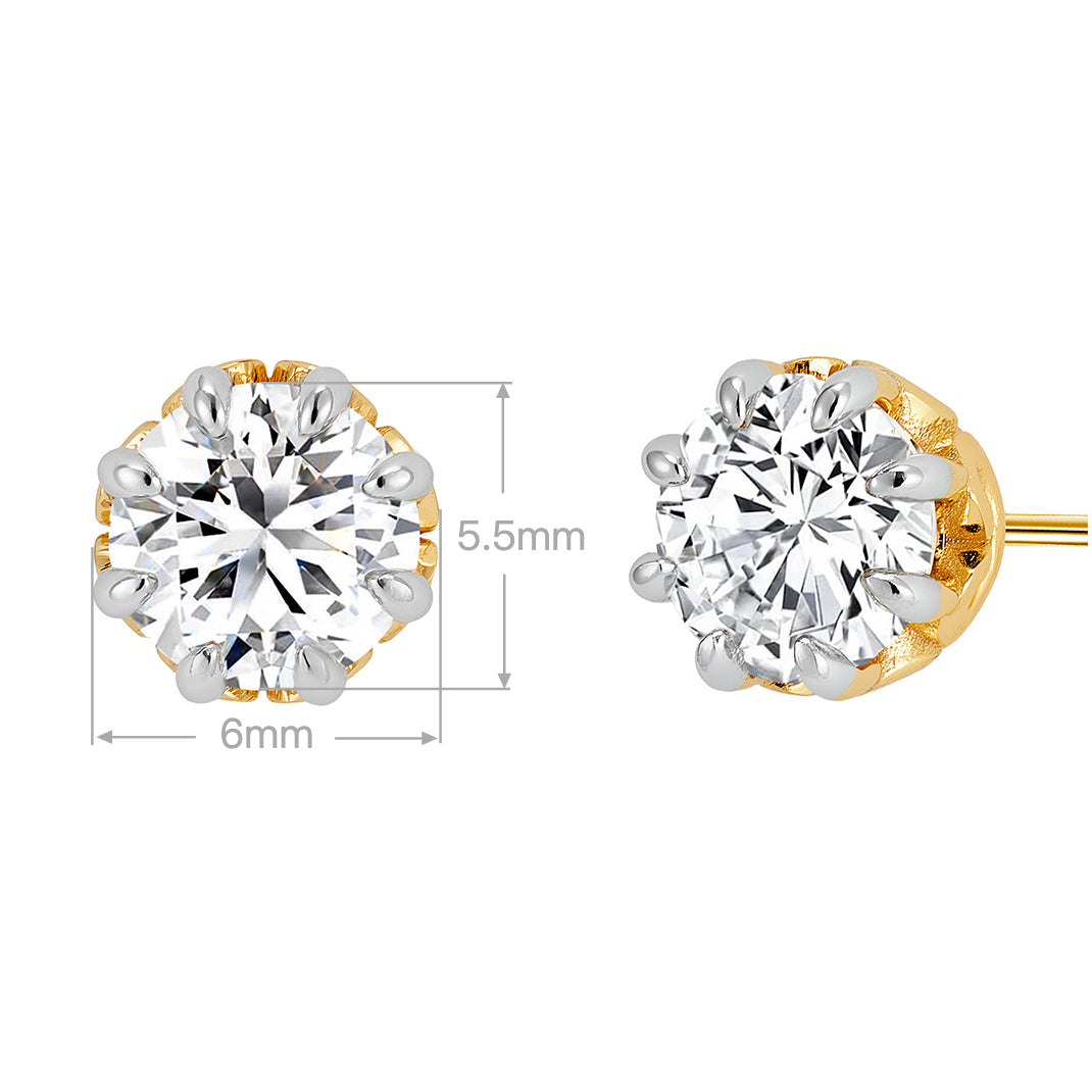 Vintage Bouquet Old European Cut Stud Earrings | Silver Earrings